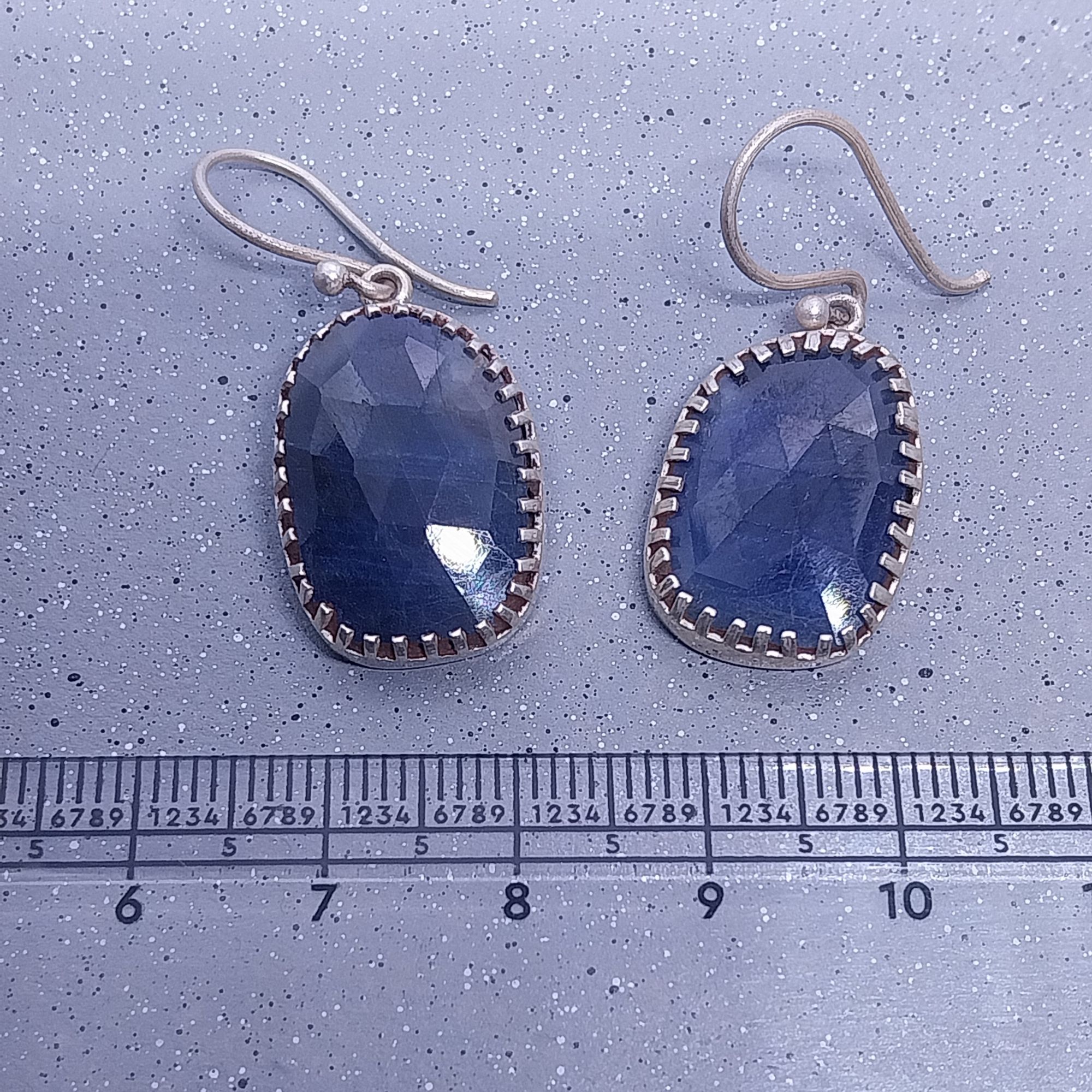 VATAVE 925 SILVER EARRING WITH BLUE COLOR GEMSTONE FOR OFFICE AND PARTY WEAR