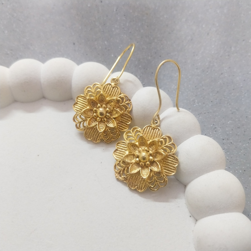 Image of VATAVE 22k Gold Platted Brass Jewelry Earring For Girls