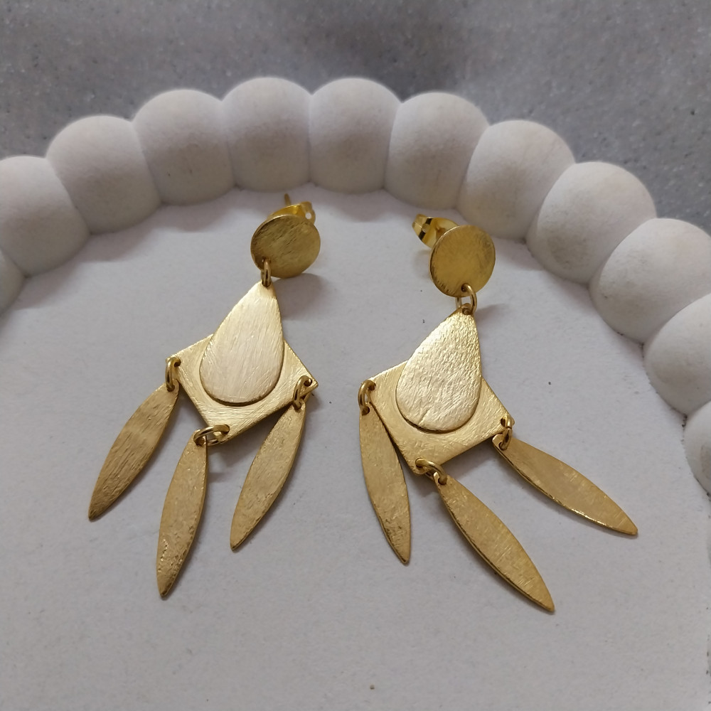Image of VATAVE 22k Gold Platted Brass Jewelry Earrings VTB-1216