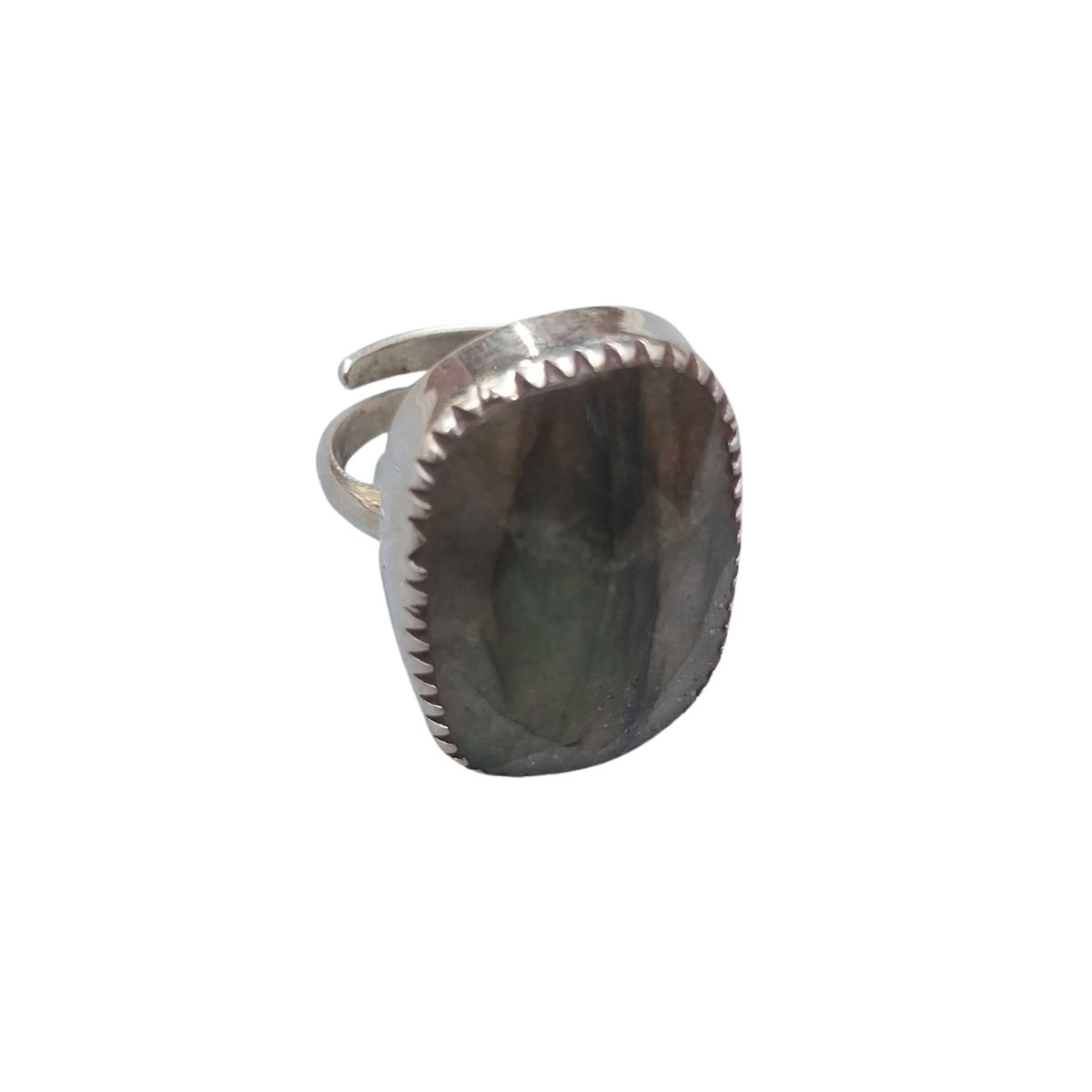 Vatave 925 Silver RIng With Rectangle shape Laboride Gemstone