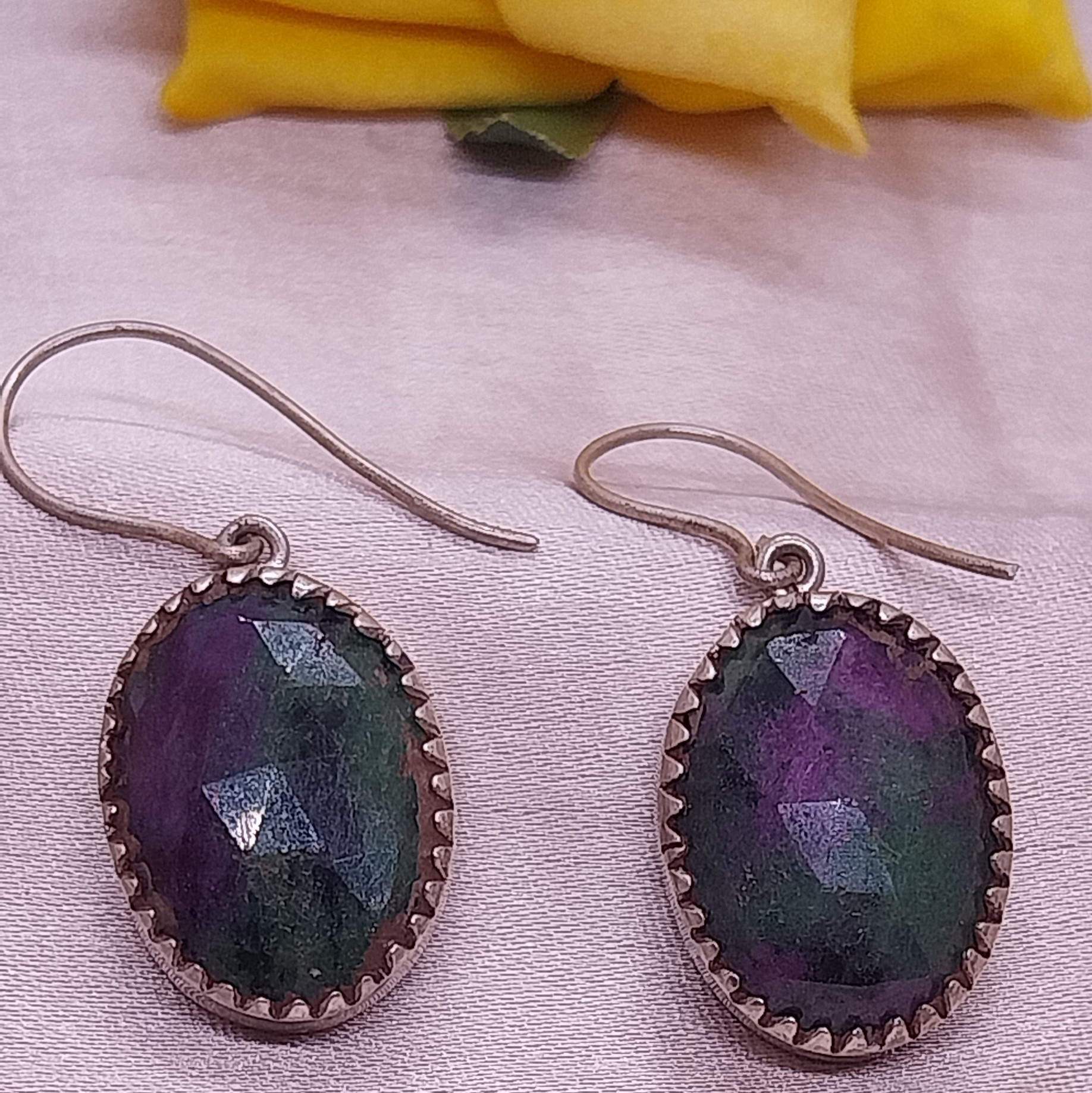 VATAVE 925 SILVER EARRINGS WITH MULTI COLOR GEMSTONE FOR GIRLS AND WOMEN