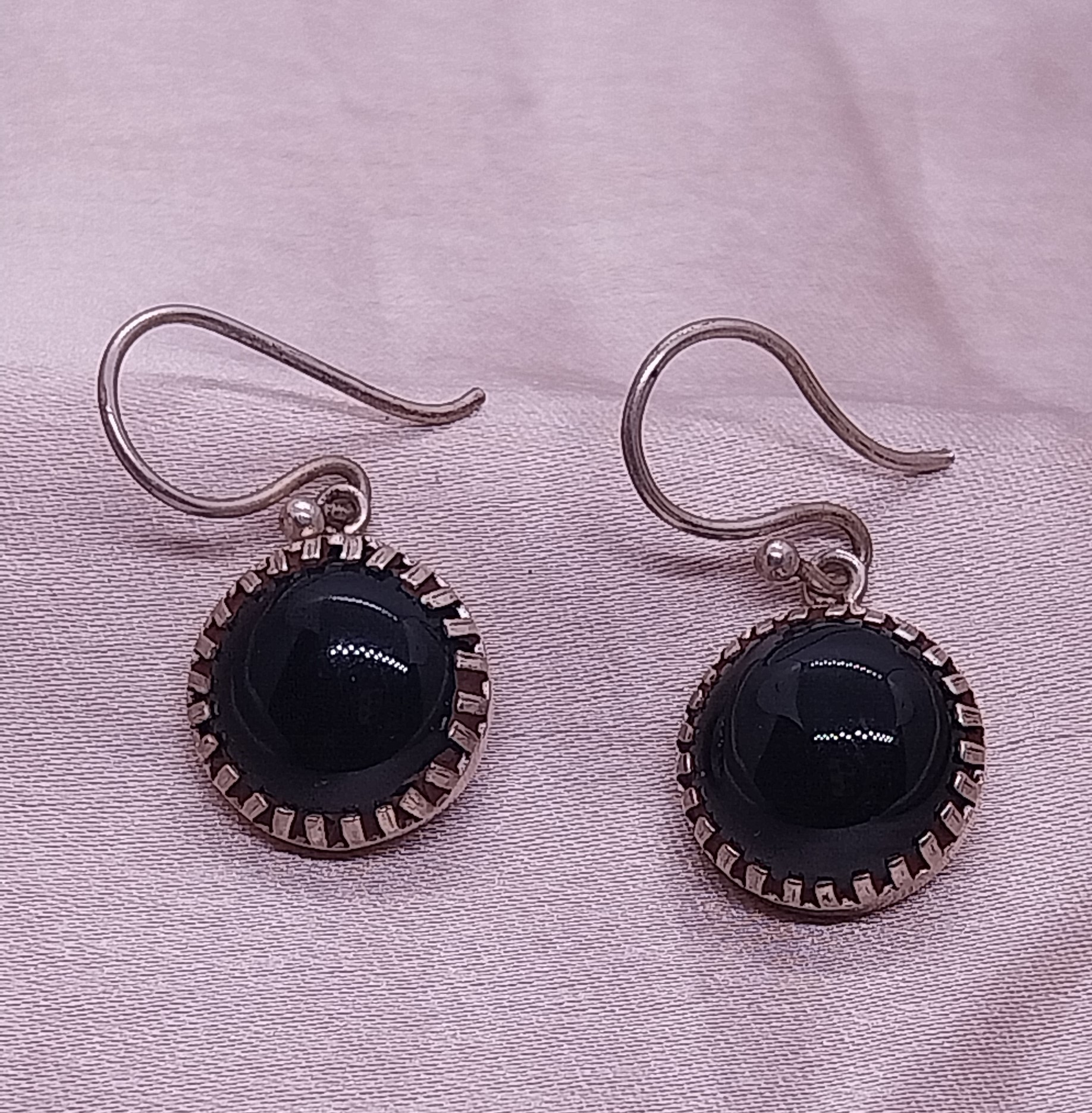 VATAVE 925 SILVER EARRING WITH BLACK ONYX GEMSTONE FOR GIRLS AND WOMEN
