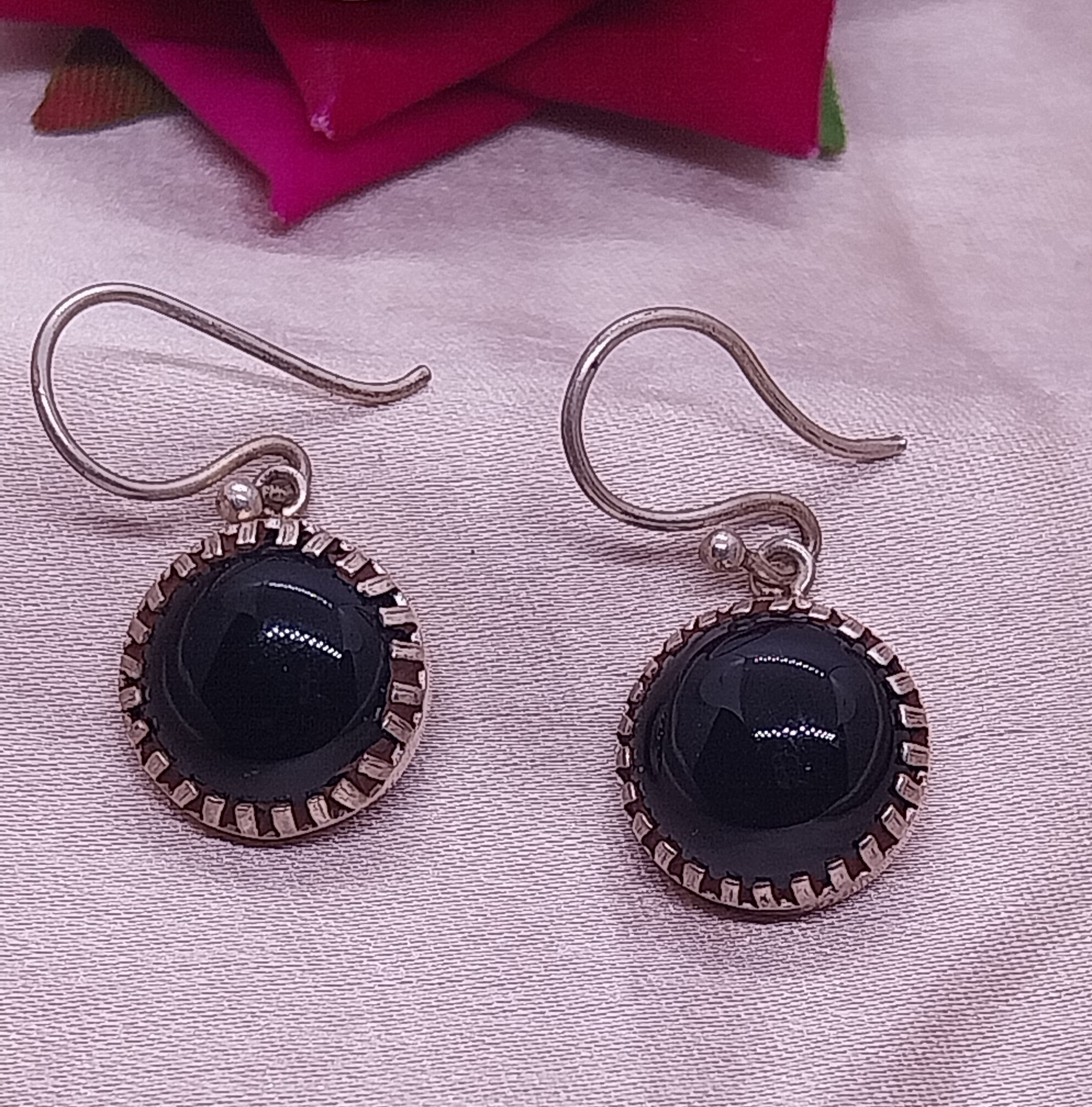 VATAVE 925 SILVER EARRING WITH BLACK ONYX GEMSTONE FOR GIRLS AND WOMEN
