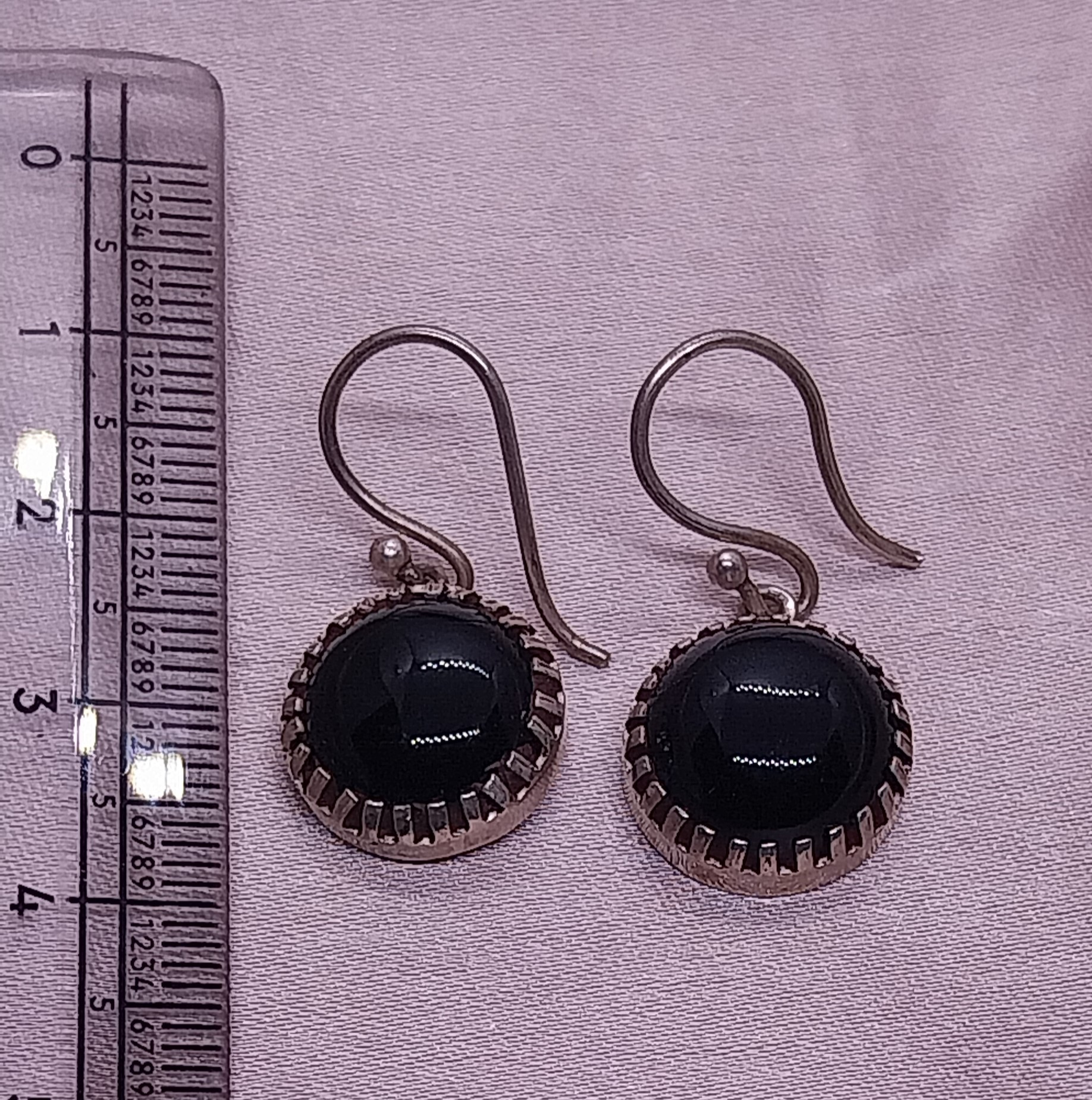 VATAVE 925 SILVER EARRING WITH BLACK ONYX GEMSTONE FOR GIRLS AND WOMEN