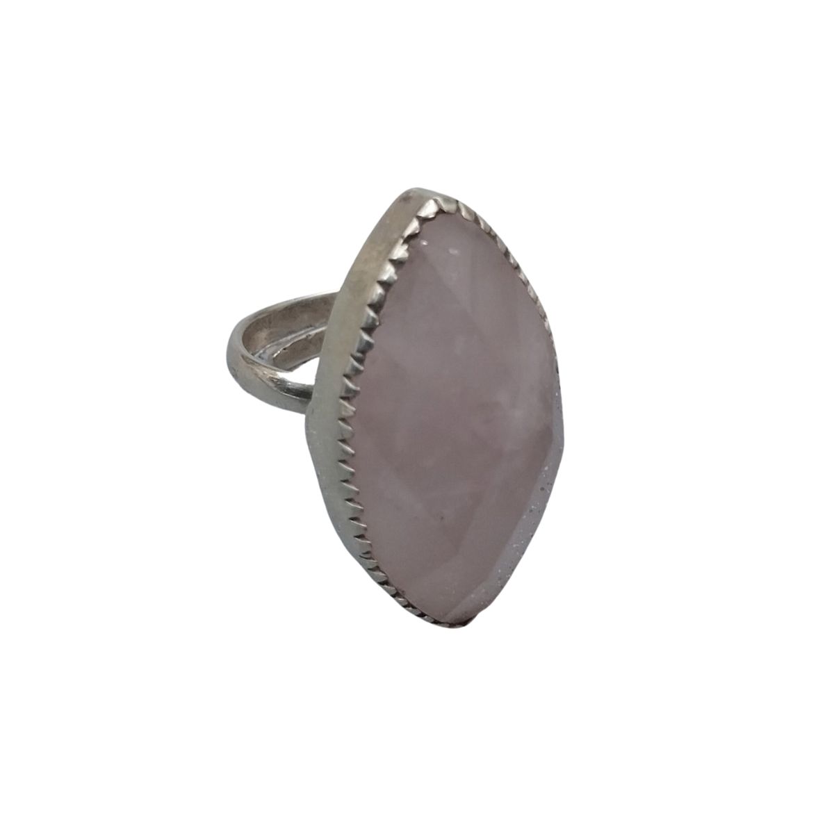 Vatvae 925 Silver Ring With Rose Quartz Gemstone