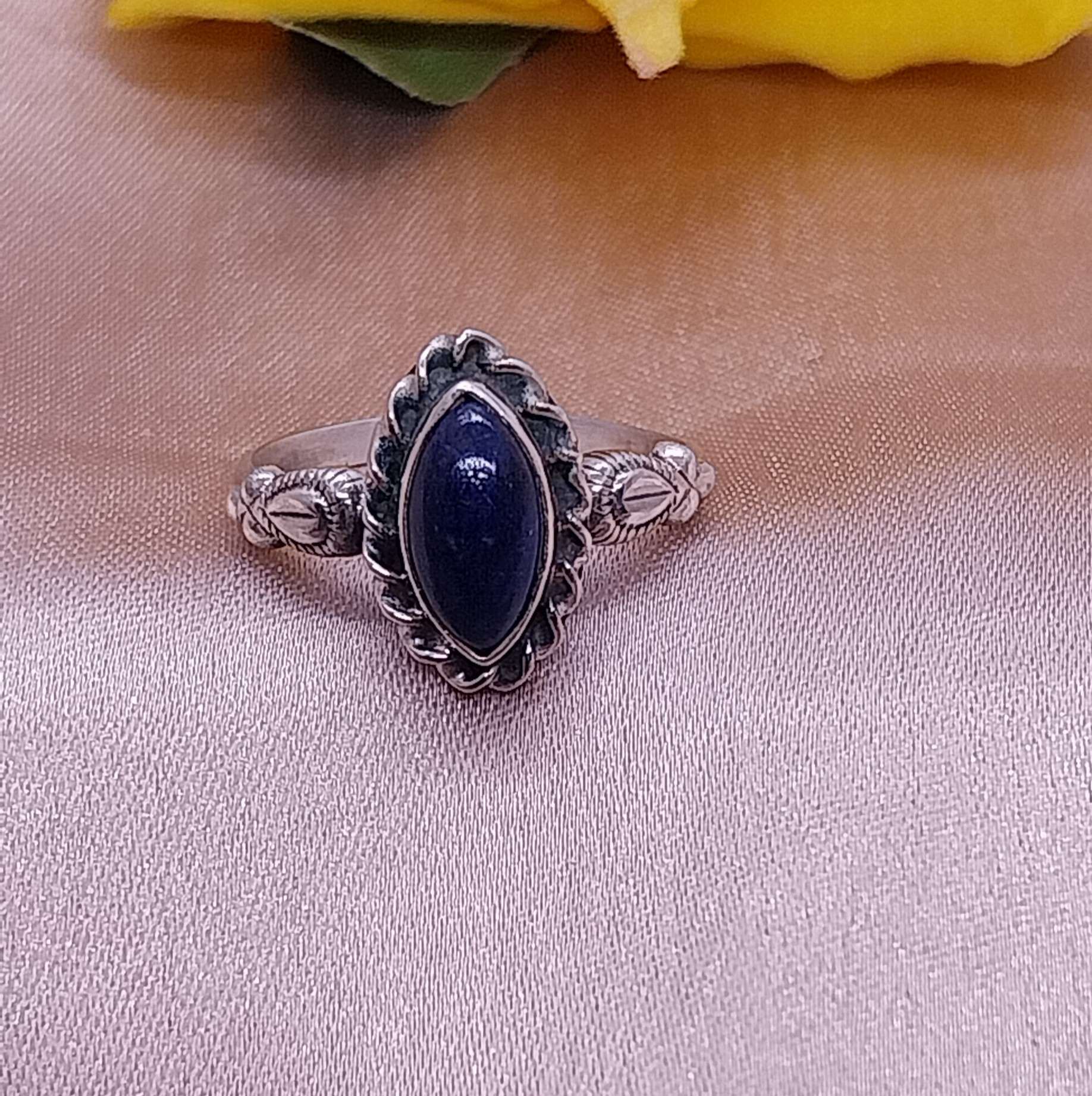 VATAVE 925 SILVER JEWELRY RING FOR GIRLS AND WOENT IN LAPIS GEMSTONE