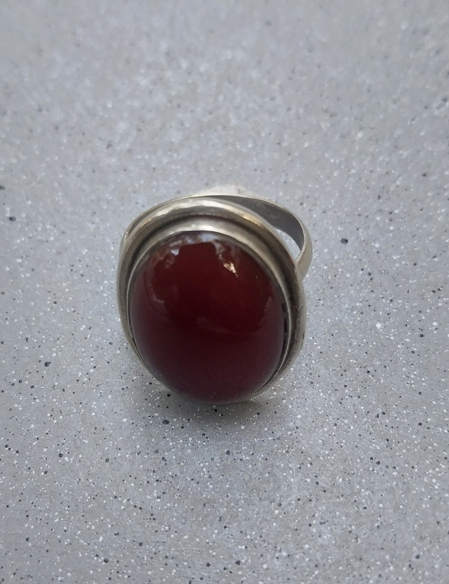 Vatave 925 SIlver Ring With Carnelian Gemstone