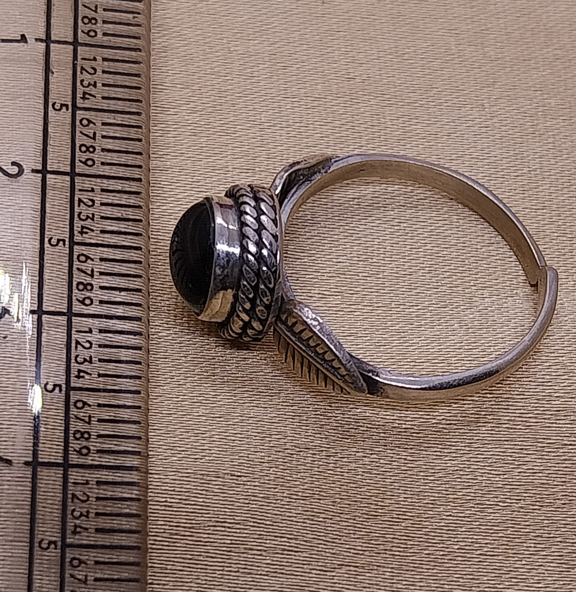 VATAVE 925 SILVER RING WITH BLACK ONYX GEMSTONE FOR GIRLS AND WOMEN