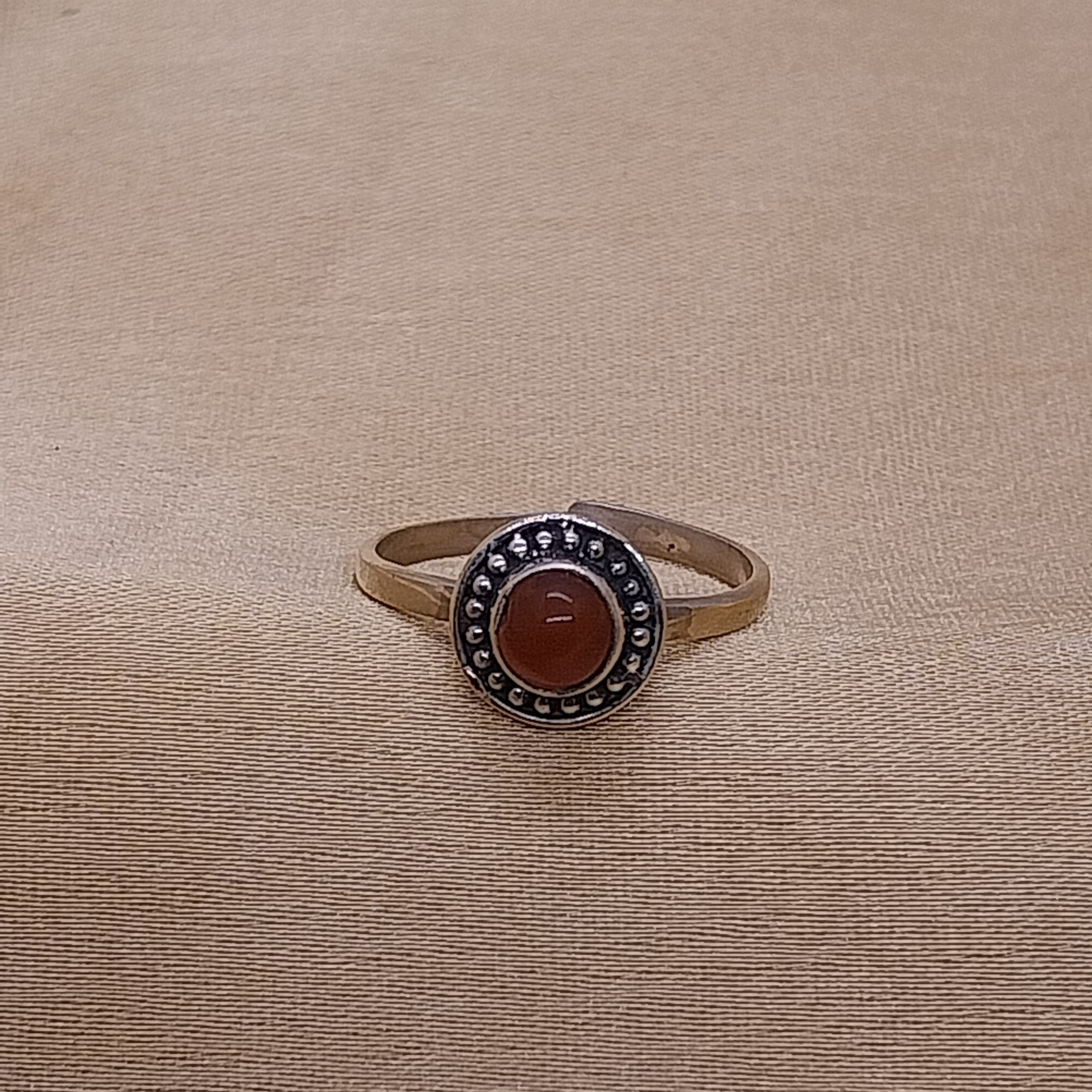 VATAVE 925 SILVER RING WITH CARNELIAN GEMSTONE FOR GIRLS AND WOMEN