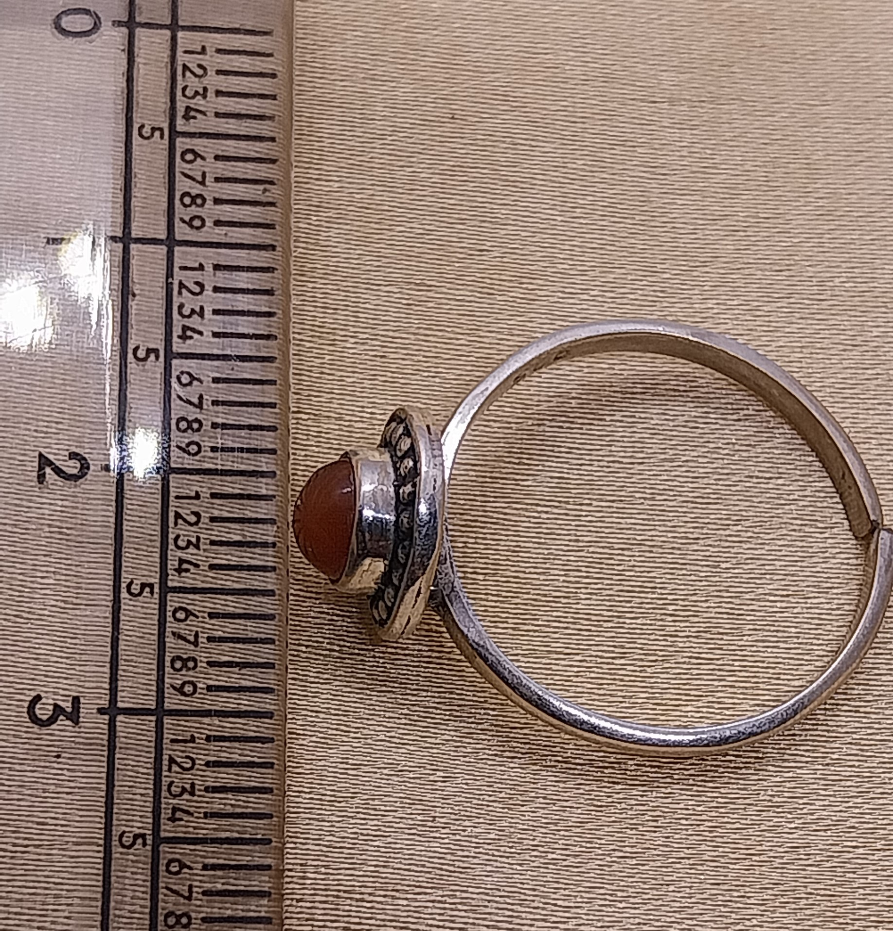 VATAVE 925 SILVER RING WITH CARNELIAN GEMSTONE FOR GIRLS AND WOMEN