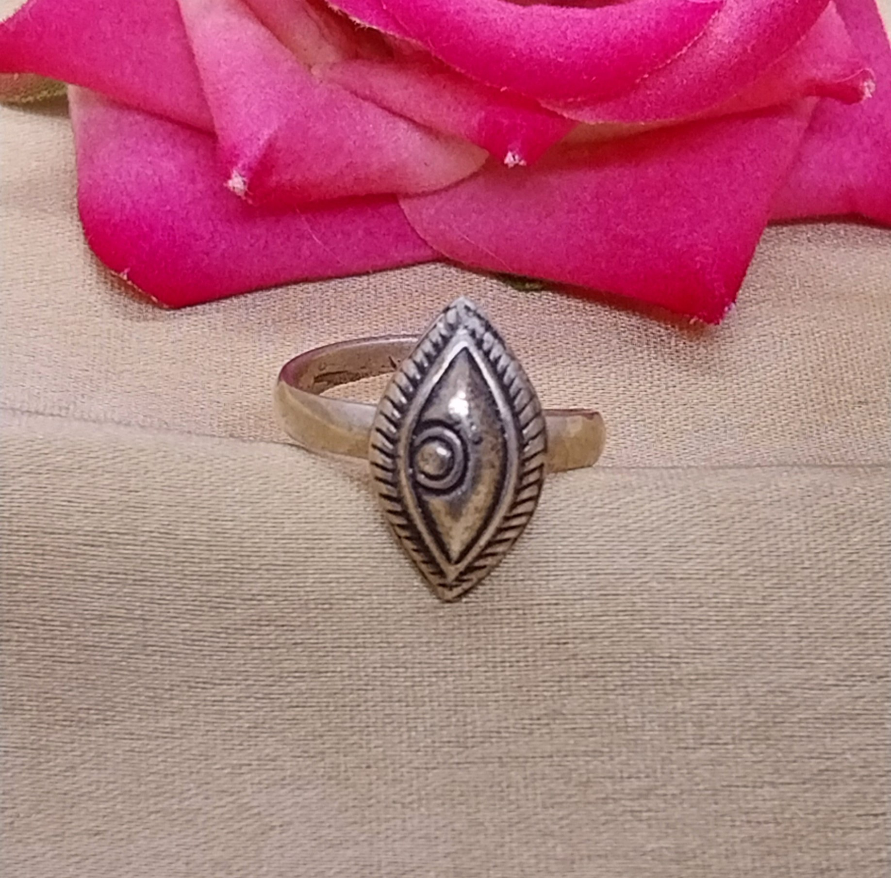 VATAVE 925 SILVER RING EVIL EYE FOR GIRLS AND WOMEN