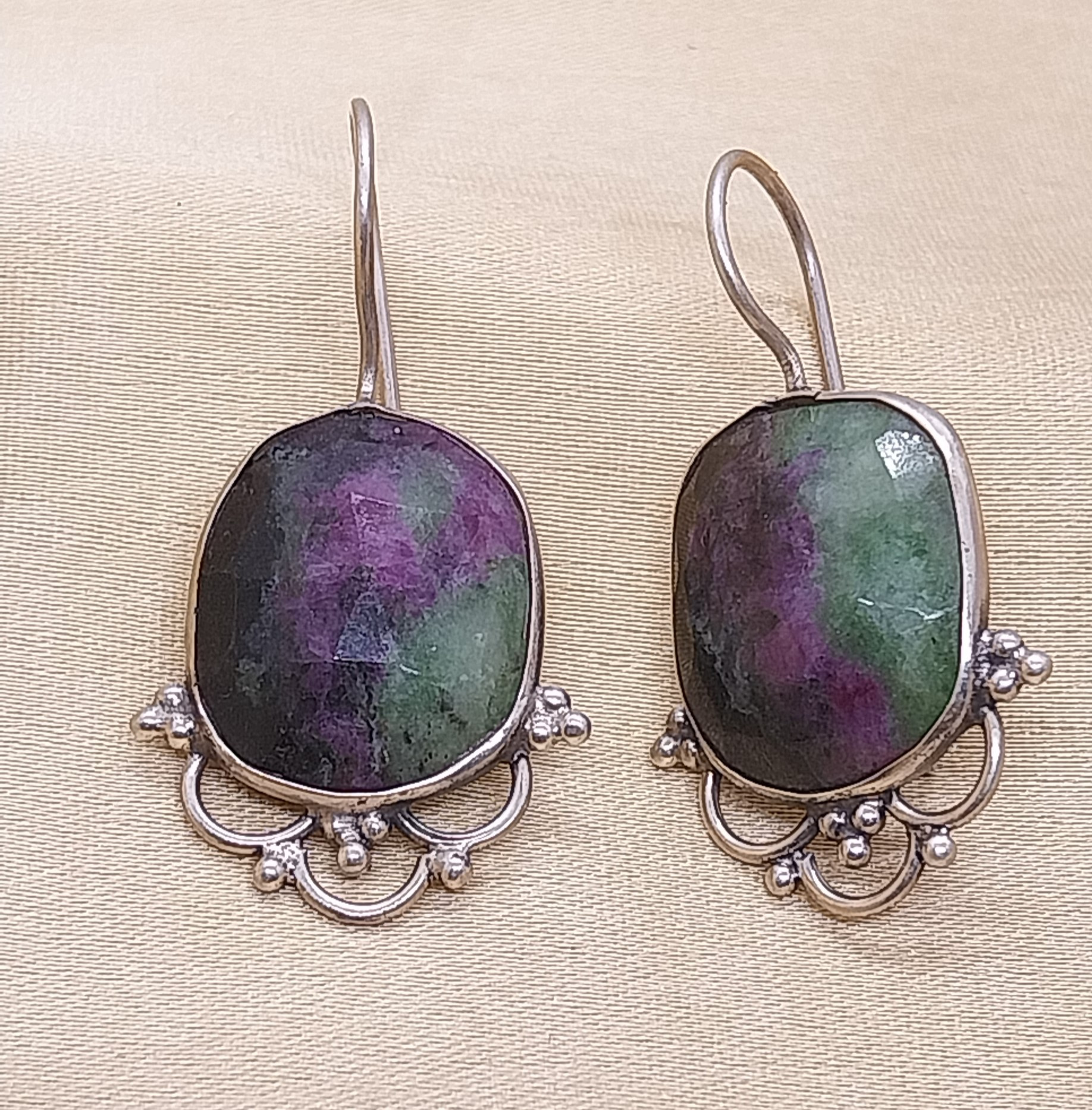 VATAVE 925 SILVER EARRING WITH MULTI COLOR GEMSTONE FOR GIRLS AND WOMEN