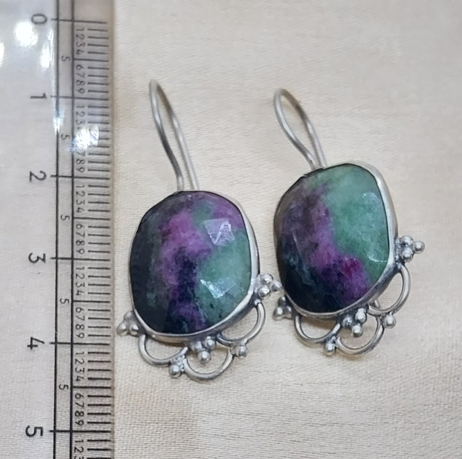 VATAVE 925 SILVER EARRING WITH MULTI COLOR GEMSTONE FOR GIRLS AND WOMEN