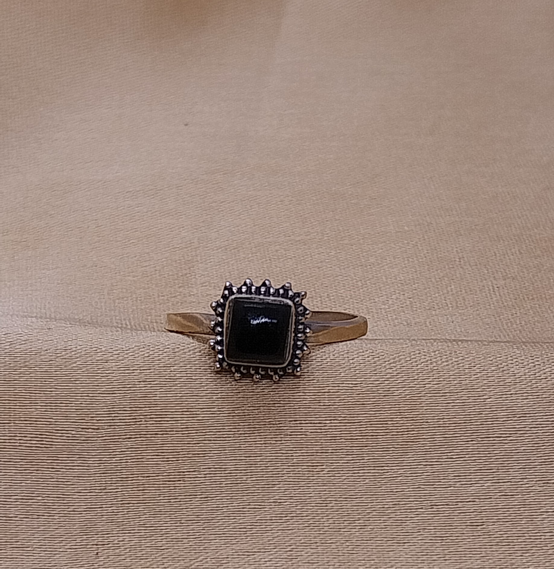 VATAVE 925 SILVER RING WITH BLACK ONYX GEMSTONE FOR GIRLS AND WOMEN