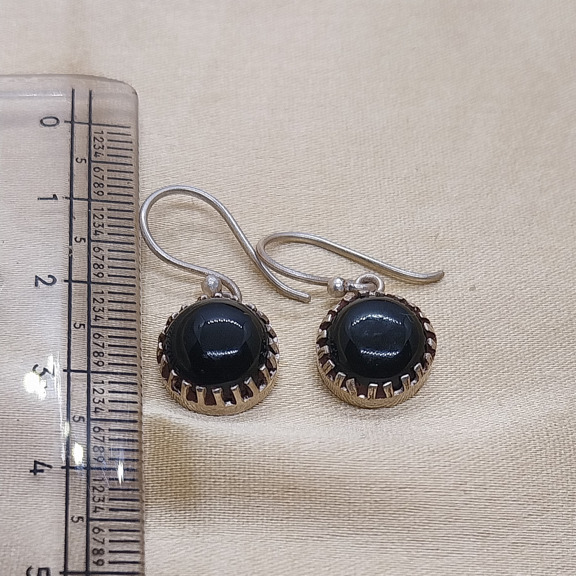 VATAVE 925 SILVER EARRING WITH BLACK ONYX GEMSTONE FOR GIRLS AND WOMEN