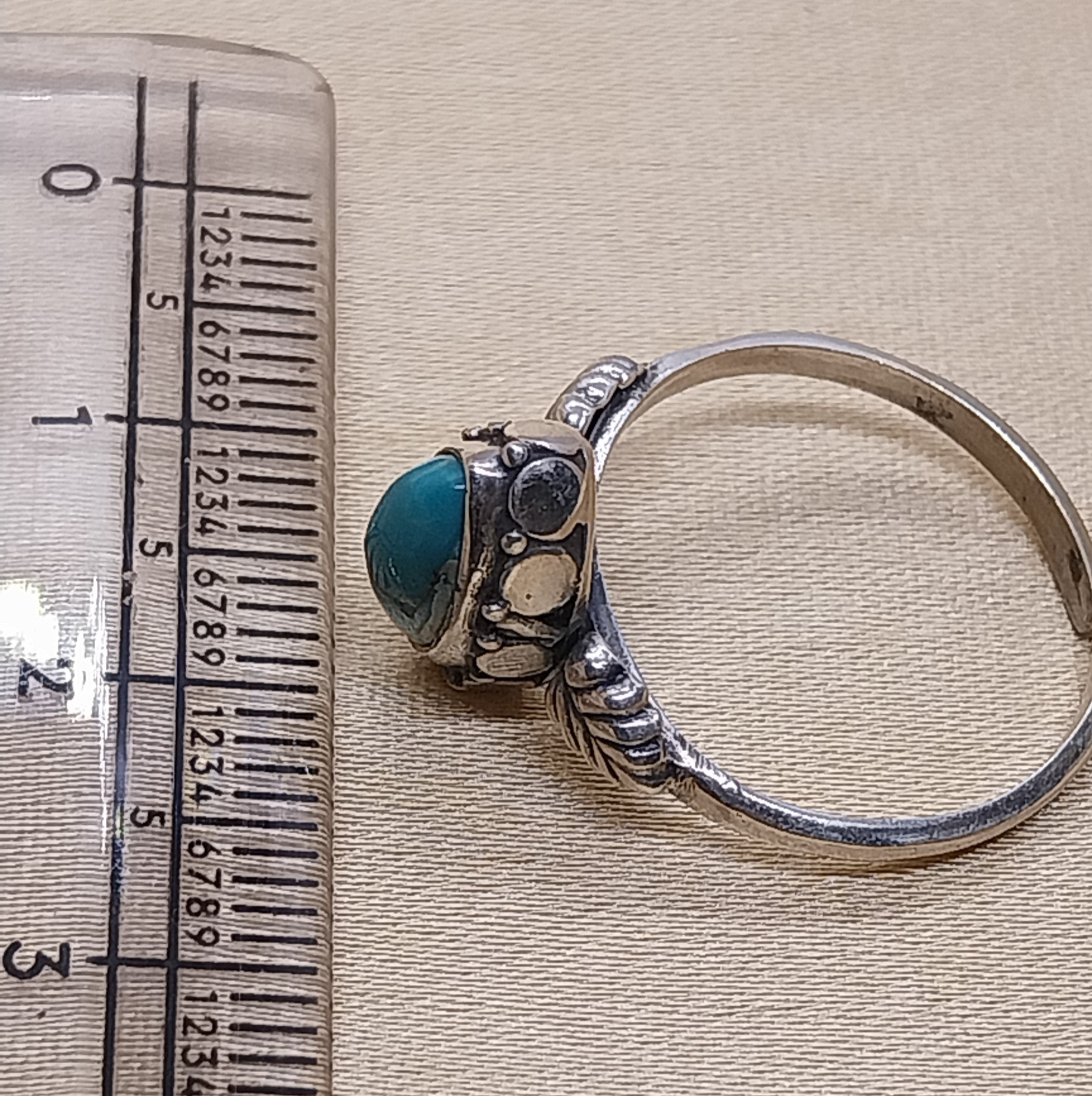 VATAVE 925 SILVER RING WITH TURQUISE GEMSTONE FOR GIRLS AND WOMEN