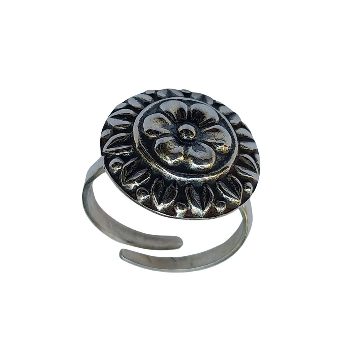 Vatave 925 Silver Flower Ring for Girls and Women