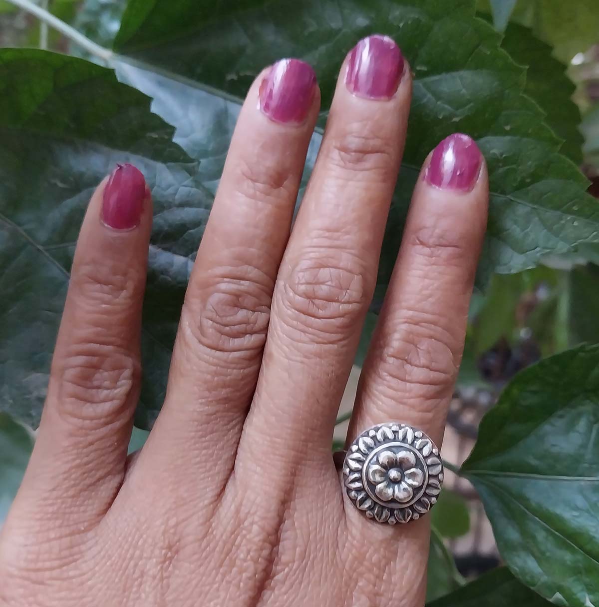 Vatave 925 Silver Flower Ring for Girls and Women