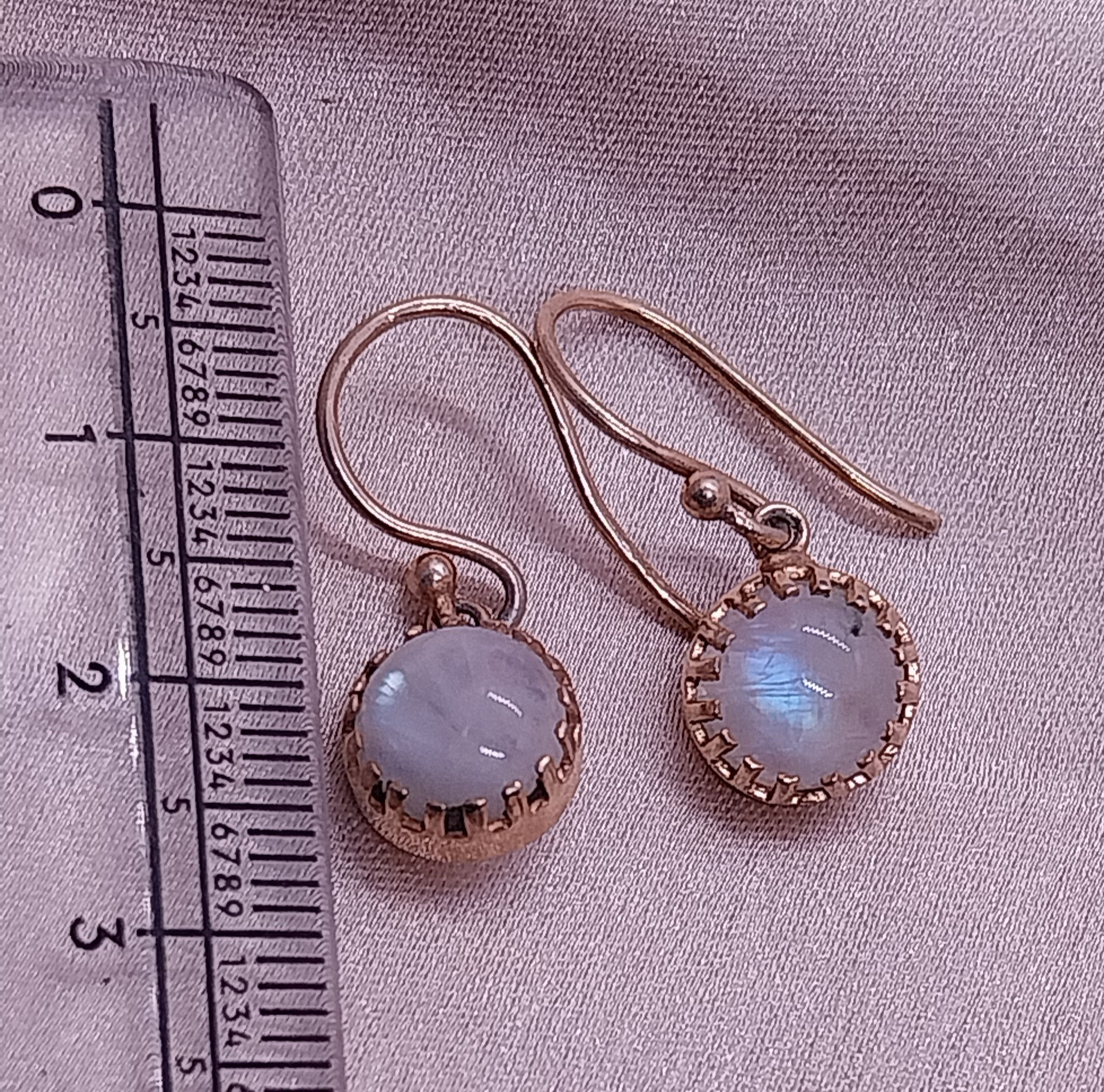 VATAVE 925 SILVER EARRIMG WITH MOON STONE GEMSTONE FOR DAILY USE FOR GIRLS