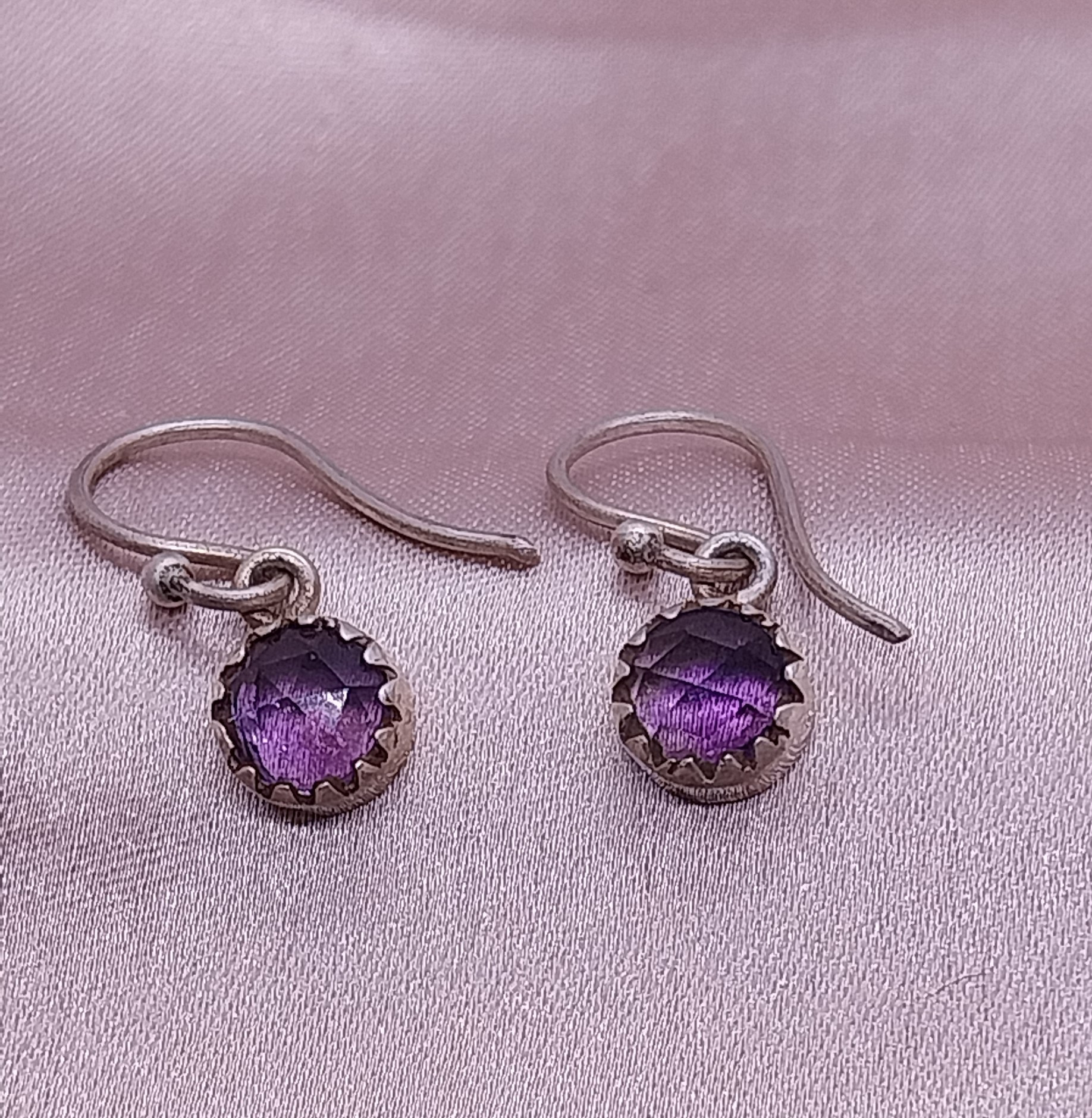 VATAVE 925 SILVER EARRINGS WITH AMETHYST GEMSTONE FOR GIRLS AND WOMEN