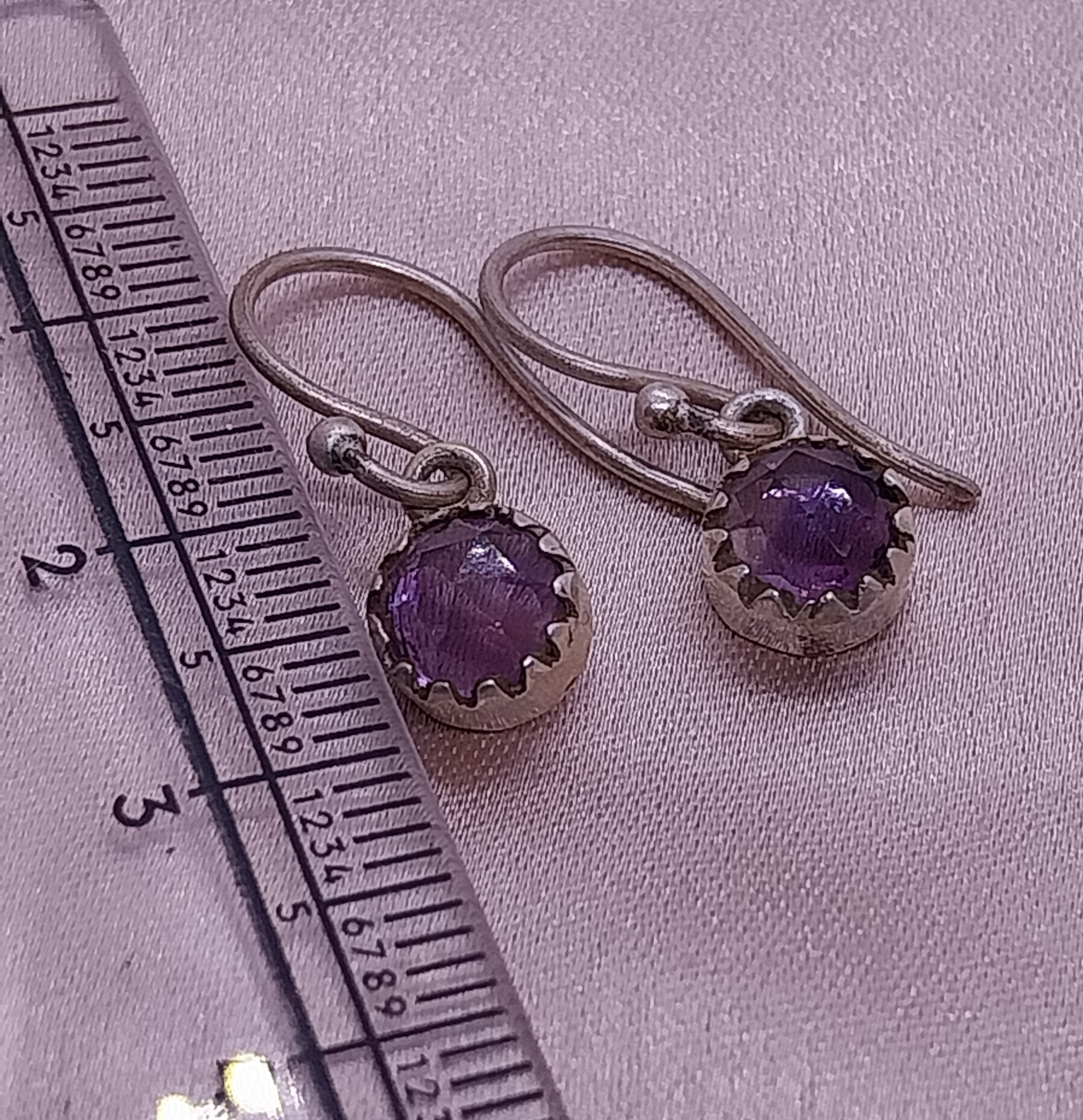 VATAVE 925 SILVER EARRINGS WITH AMETHYST GEMSTONE FOR GIRLS AND WOMEN