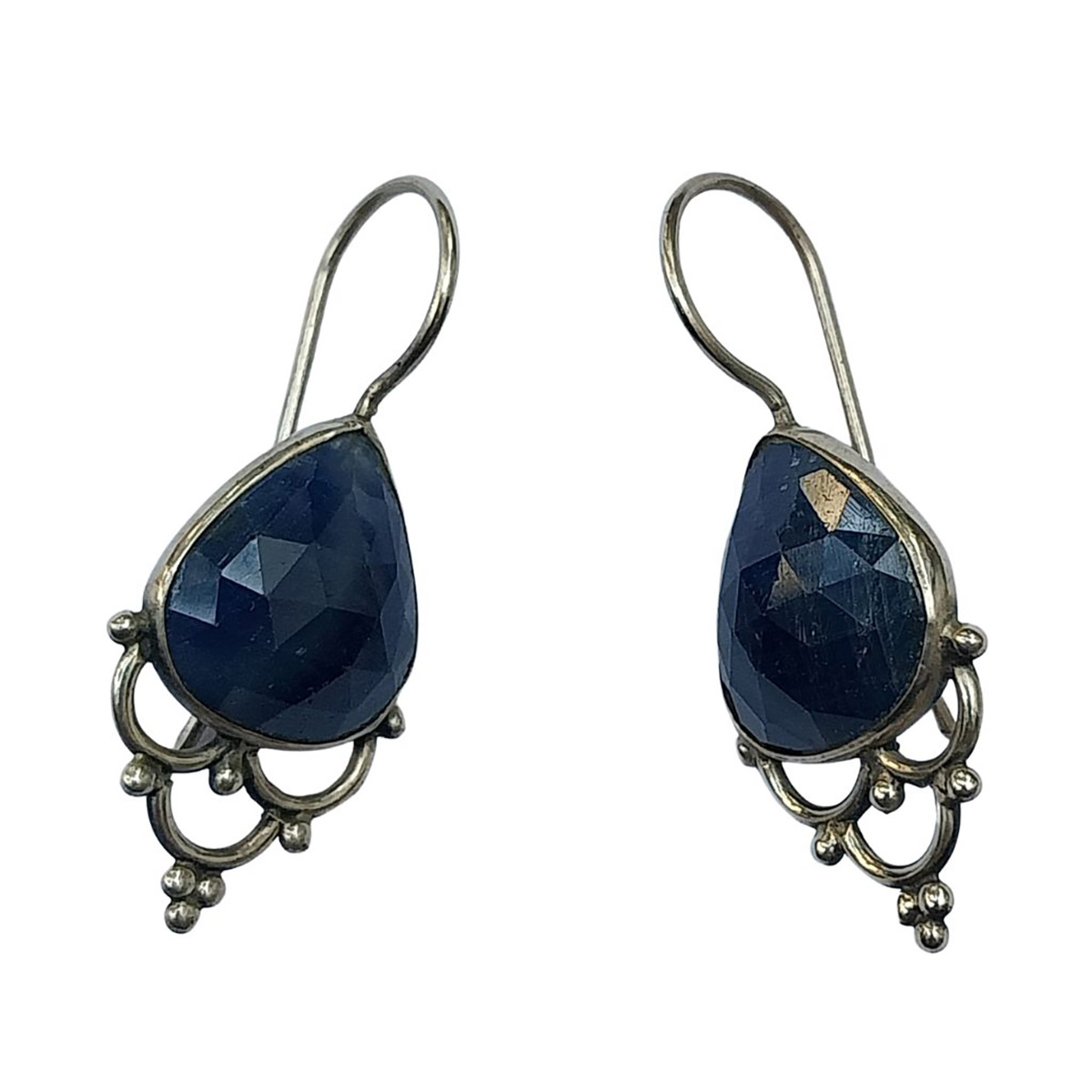 Vatave 925 Sterling Silver Earrings Blue Color With Gemstone