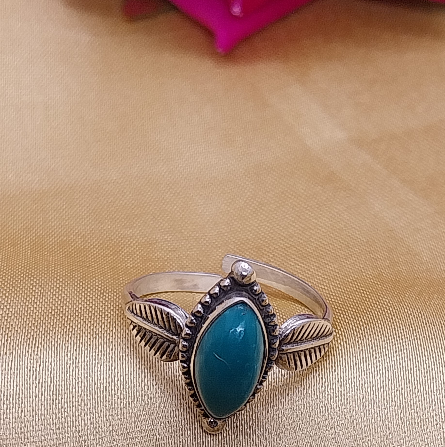 VATAVE 925 SILVER RING WITH TURQUISE GEMSTONE FOR ALL GIRLS AND WOMEN