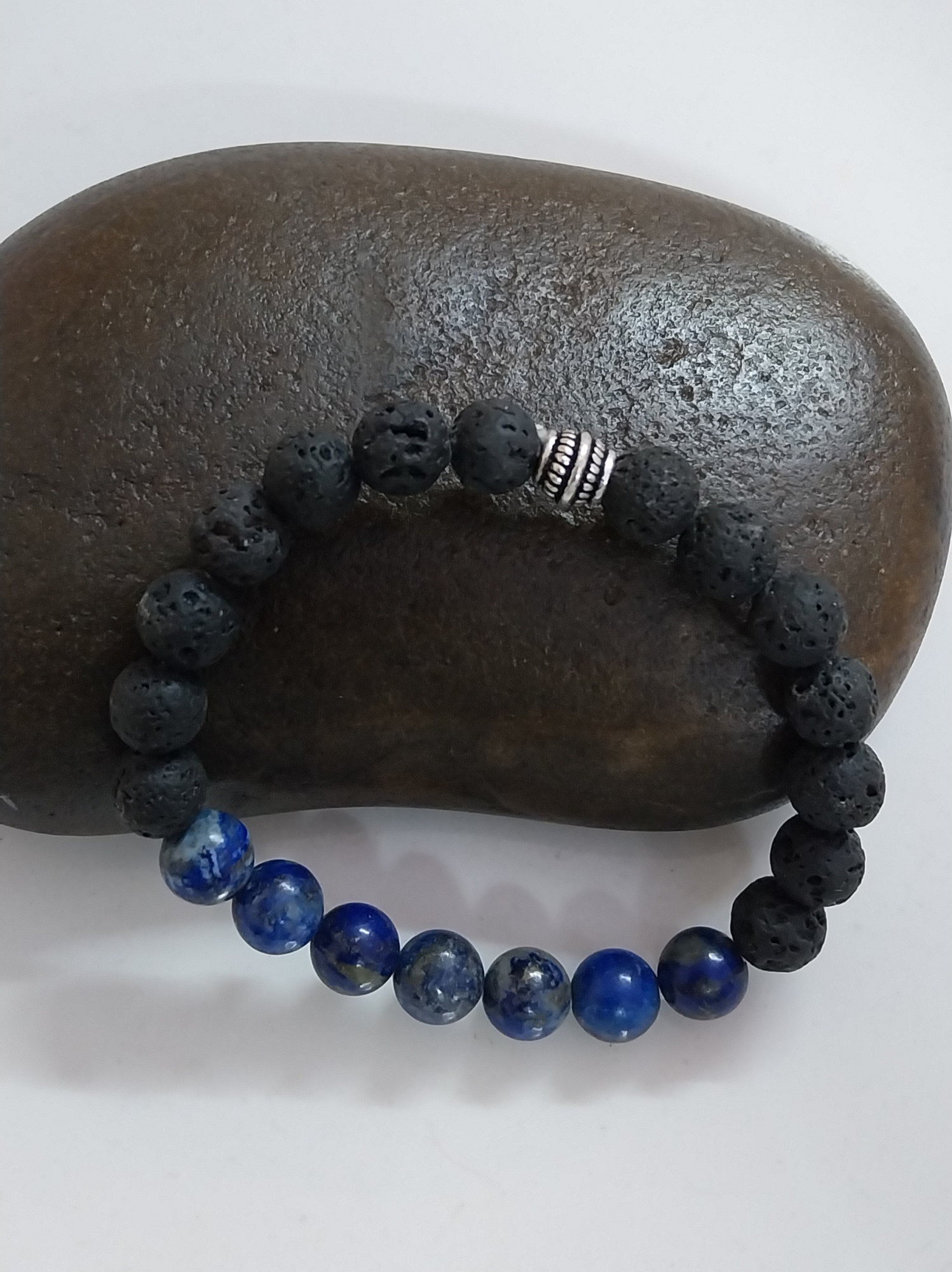 Healing Lapis Gemsone Braclets with Lava Beads