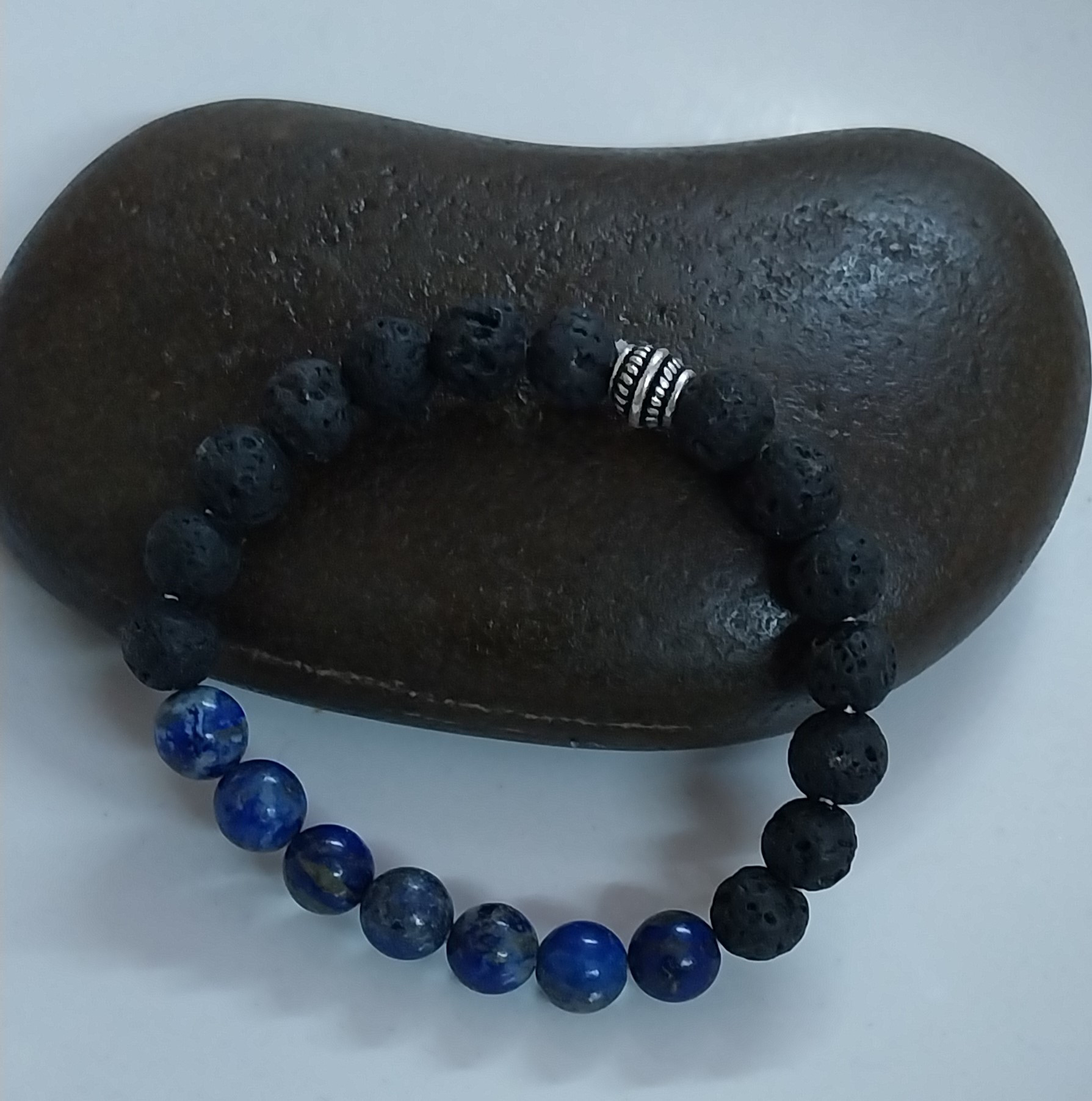 Healing Lapis Gemsone Braclets with Lava Beads