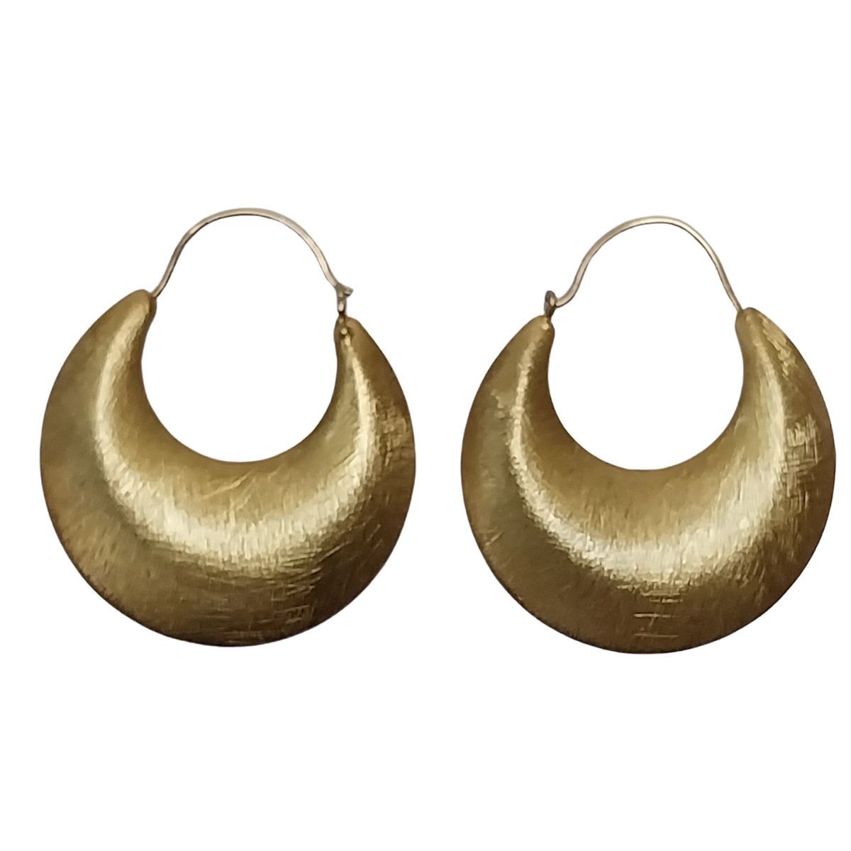 VATAVE 22k GOLD PLATED HALF CIRCLE BRASS EARRING FOR GIRLS AND WOMEN
