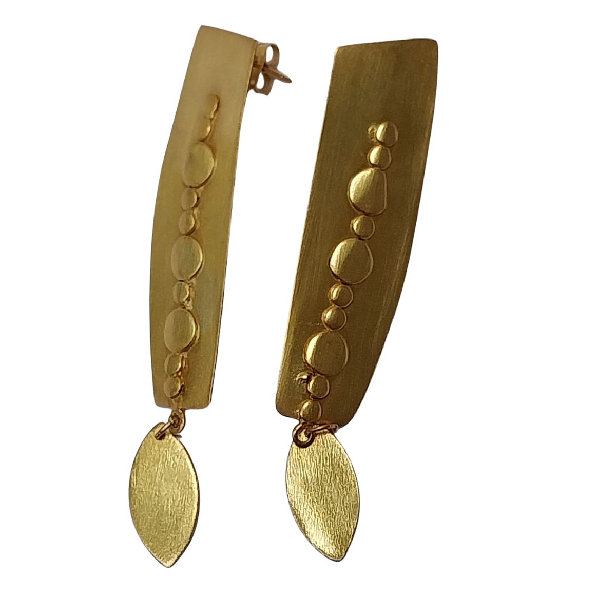 VATAVE 22k GOLD PLATED BRASS JEWELRY EARRING LONG SHAPE FOR GIRLS AND WOMEN