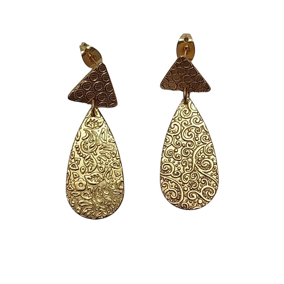 VATAVE 22k GOLD PLATED BRASS EARRING FANCY SHAPE FOR GIRLS AND WOMEN