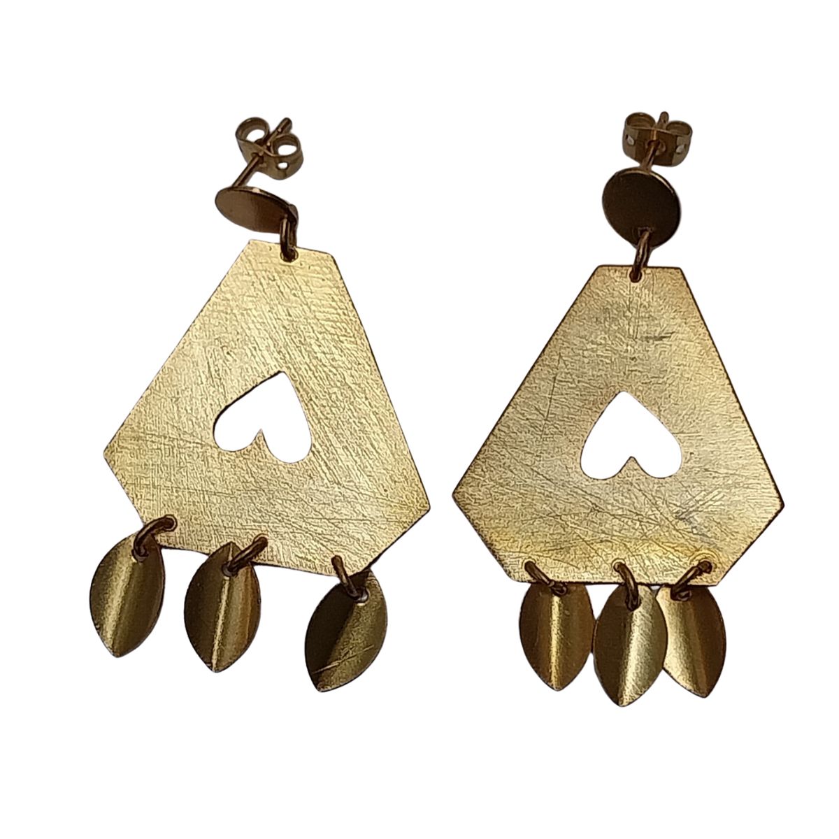 VATAVE DIAMOND SHAPE 22k GOLD PLATED BRASS EARRING FOR GIRLS AND WOMEN