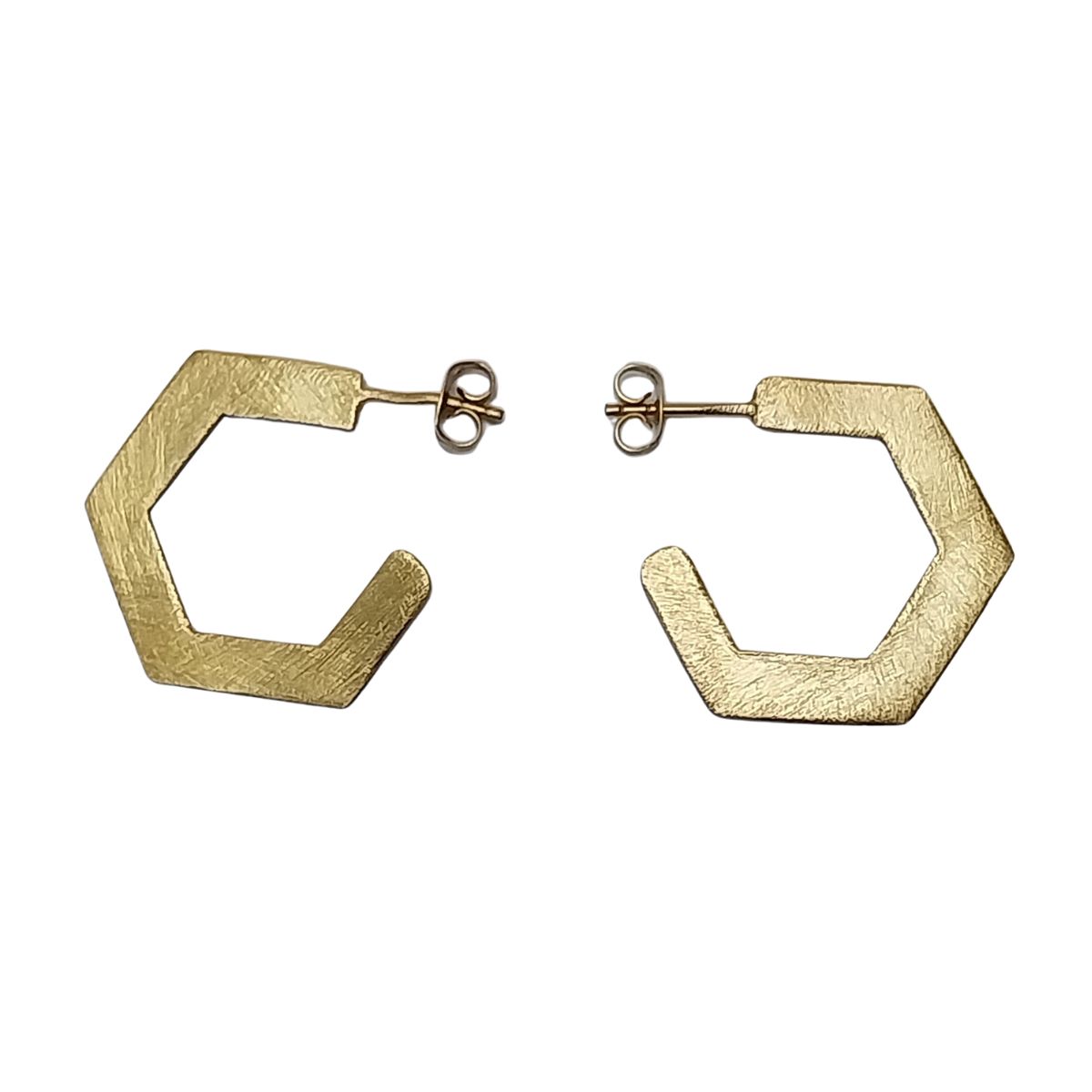 VATAVE 22k GOLD PLATED OCTOGEN SHAPE BRASS EARRING FOR LADIES AND GIRLS
