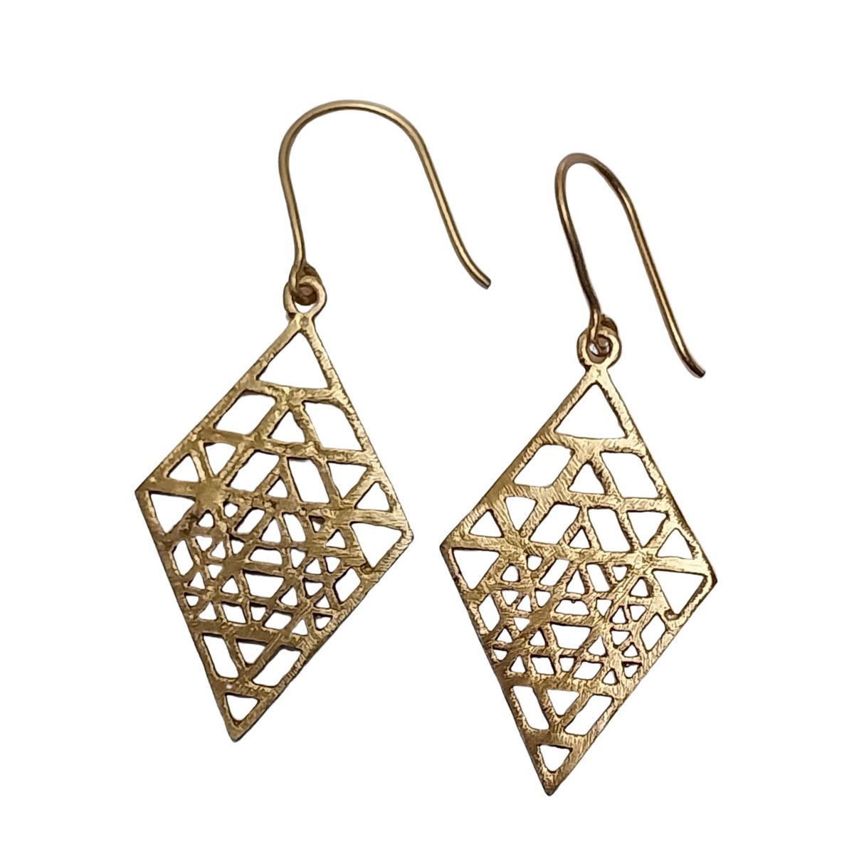 VATAVE 22k GOLD PLATED BRASS EARRING RECTANGLE SHAPE FOR GIRLS AND WOMEN