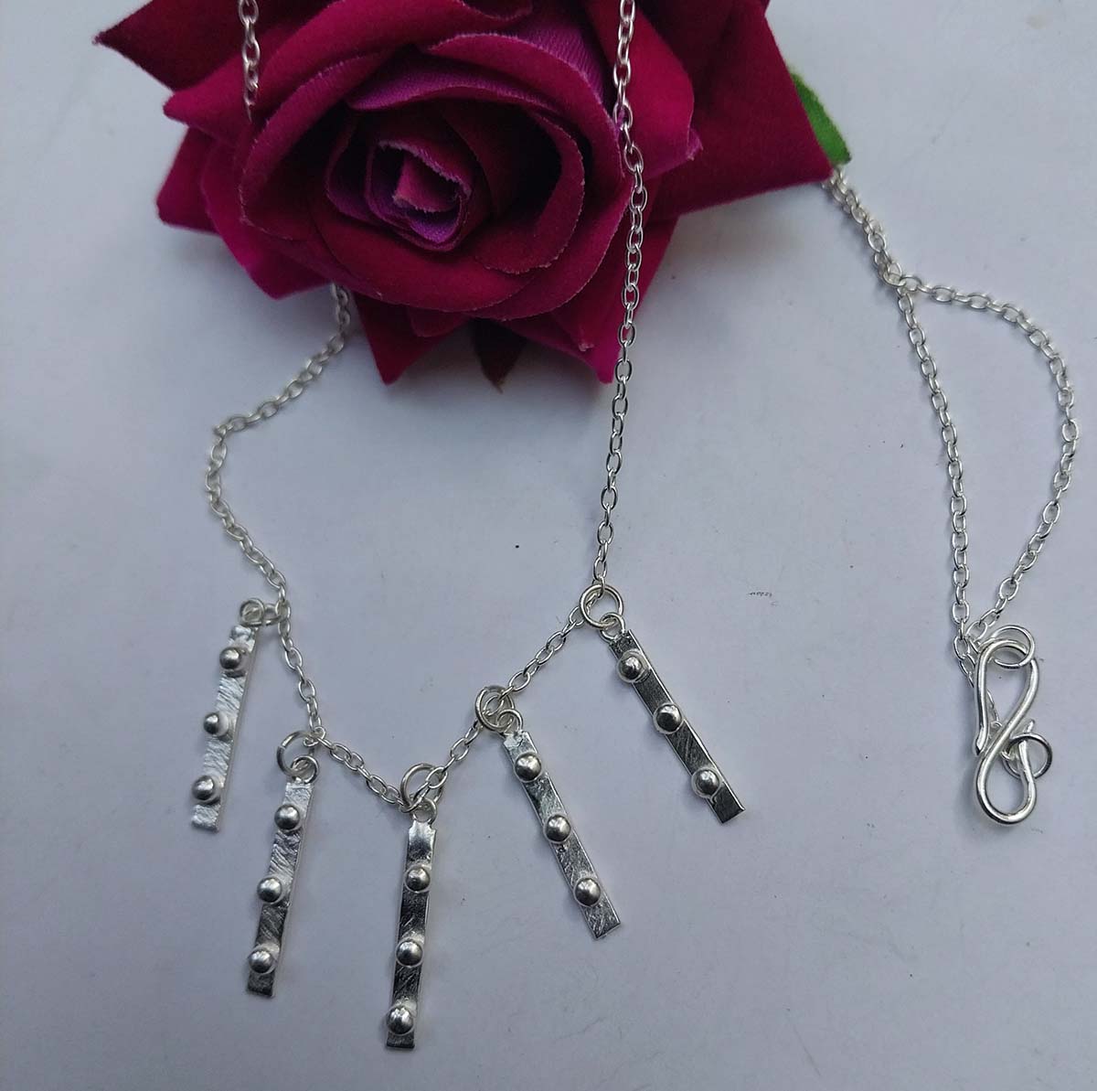 VATAVE 925 Silver Necklace WIth Dots Design