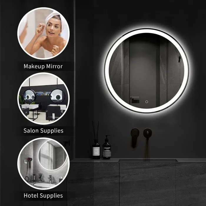 LumiMirror Modern Wall Mirror – Bathroom Vanity with Anti-Fog & Dimmable LED Lights