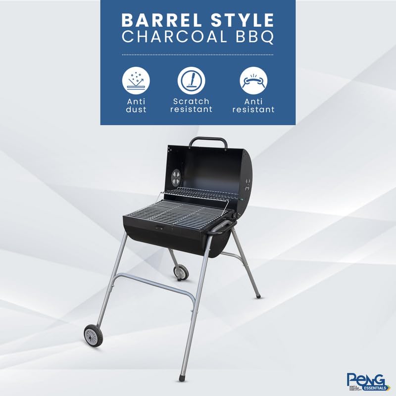 GrillPro Wheel Compact BBQ – Large Cooking Area with Accessories for Home
