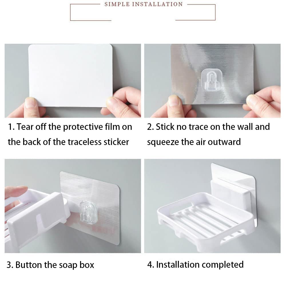 LuxeSoap 4-Pack Bathroom Soap Holders – Dish & Stand Set