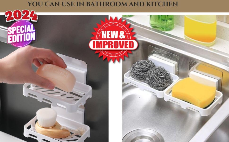 LuxeSoap 4-Pack Bathroom Soap Holders – Dish & Stand Set