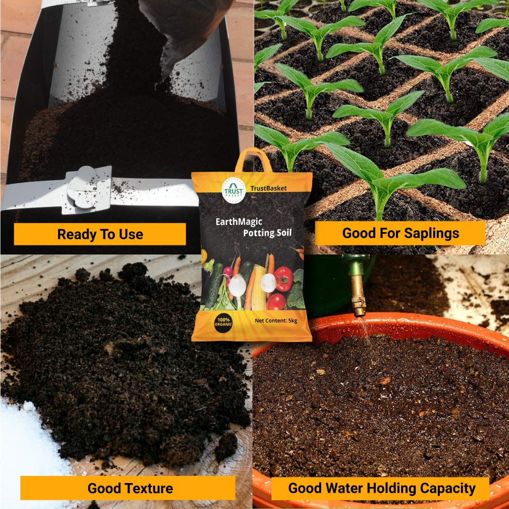 EcoGrow Premium Organic Potting Soil Mix – Enriched with Fertilizers, 20 KG