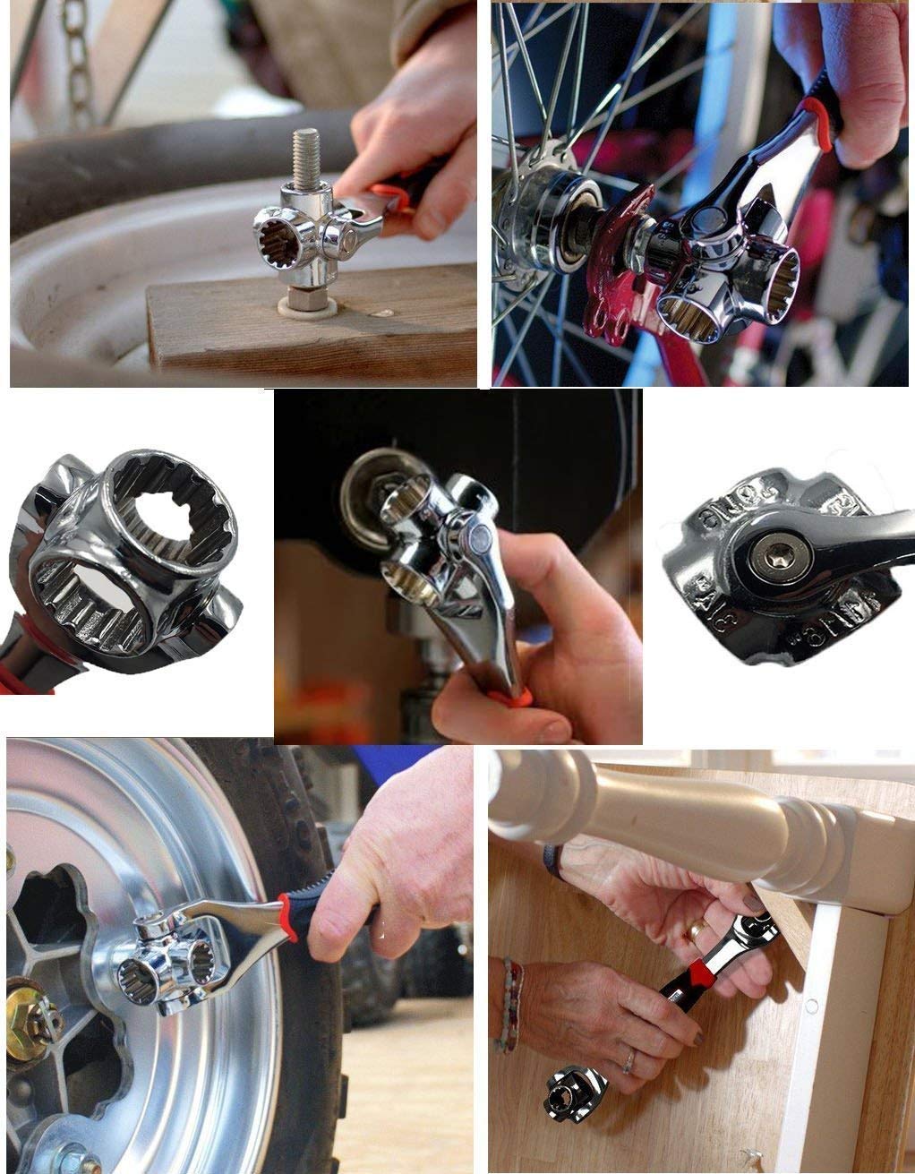 TigerGrip 2-in-1 Wrench Tool – Socket, Torx, Spline Bolts, 360° Universal Hand Tool