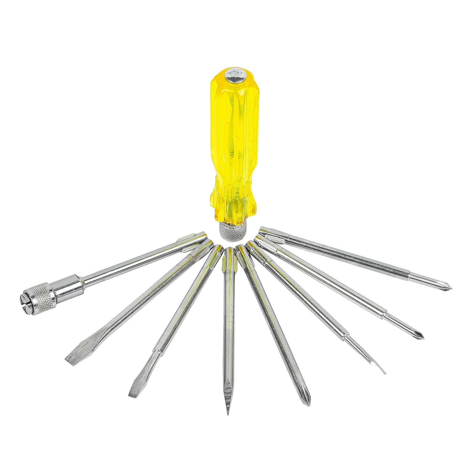 FixPro 8-in-1 Screwdriver Kit – 3 Flat Blades, 3 Phillips Heads, Round Poker, Extension Rod