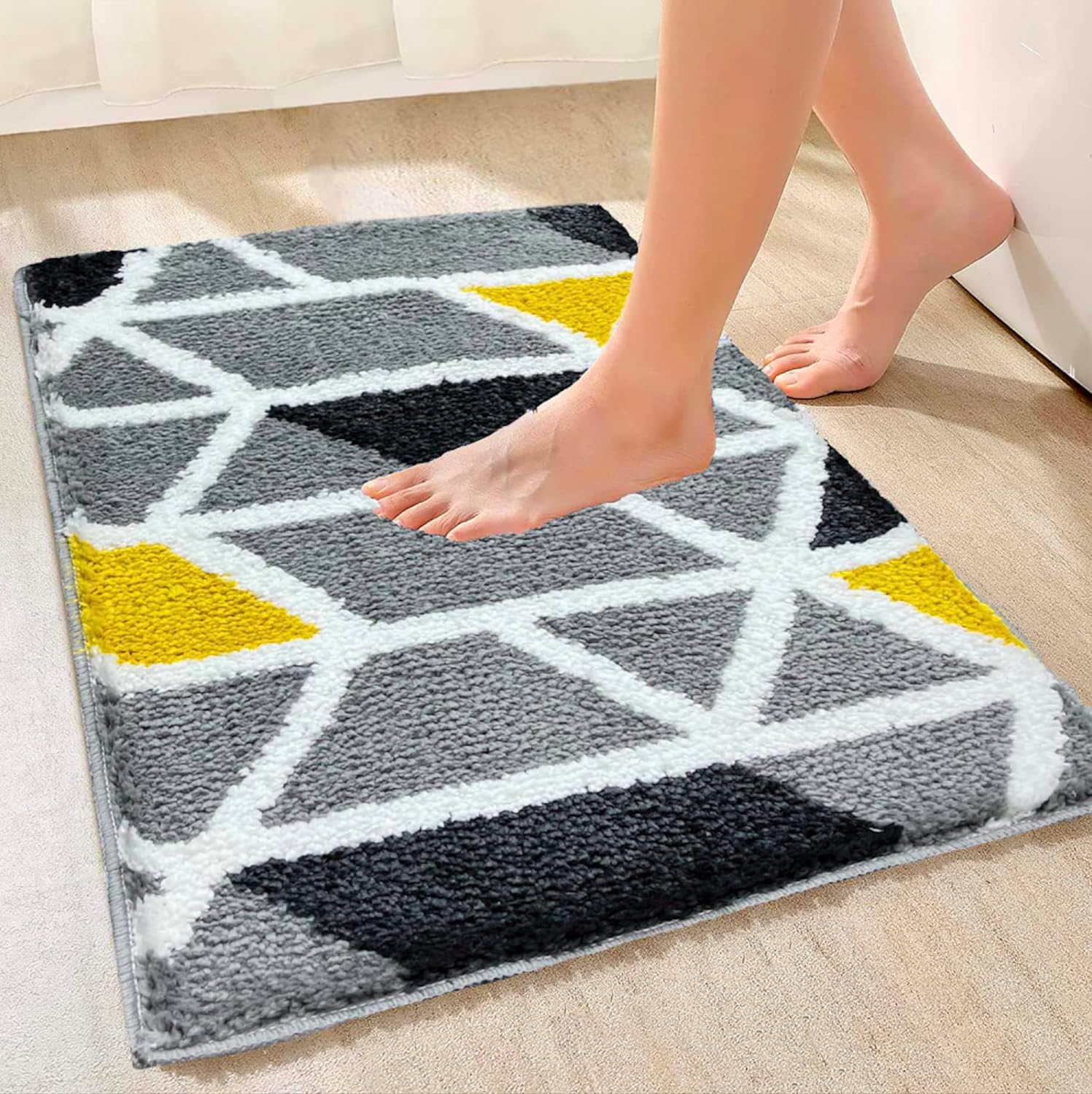 SoftMosaic 2000 GSM Microfibre Bath Mat – Super Soft & Absorbent (40x60 cm)