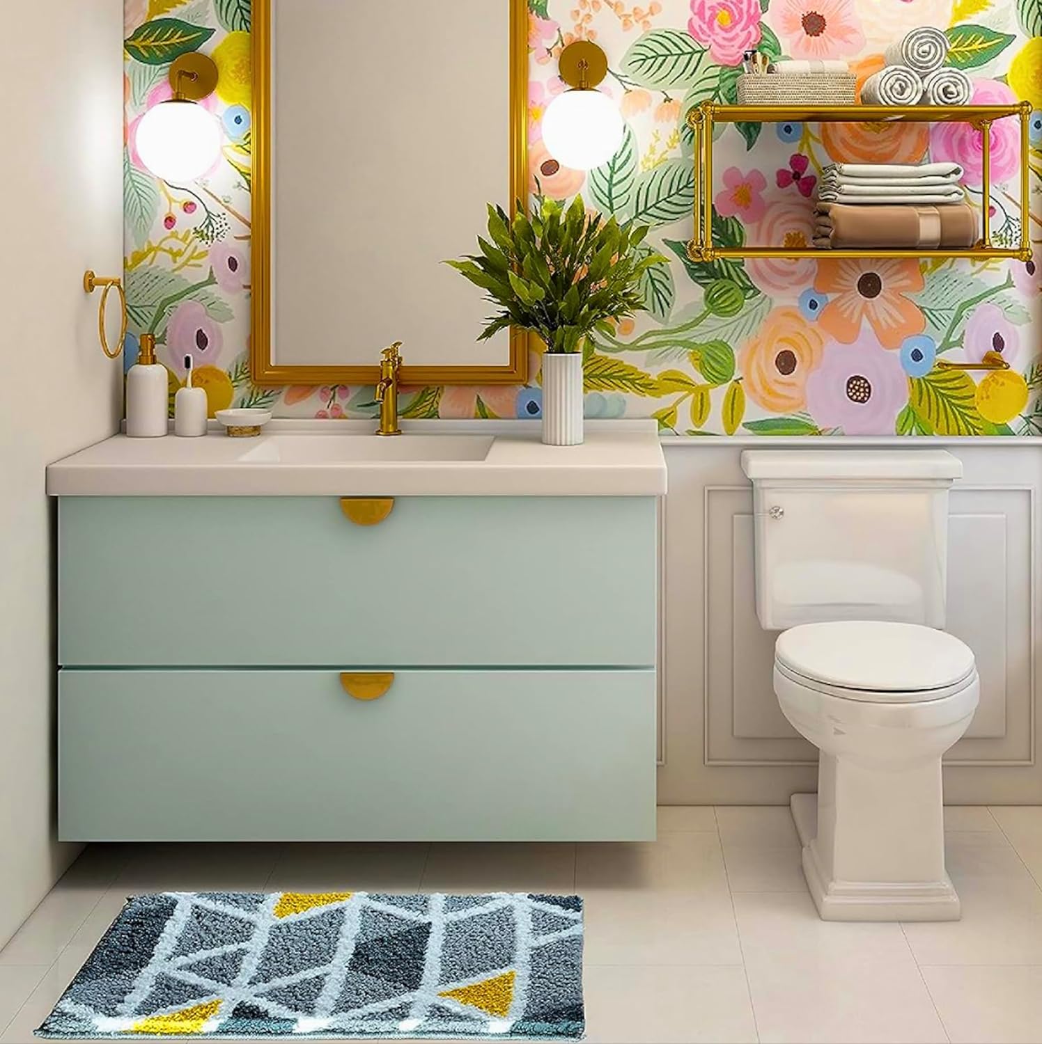 SoftMosaic 2000 GSM Microfibre Bath Mat – Super Soft & Absorbent (40x60 cm)