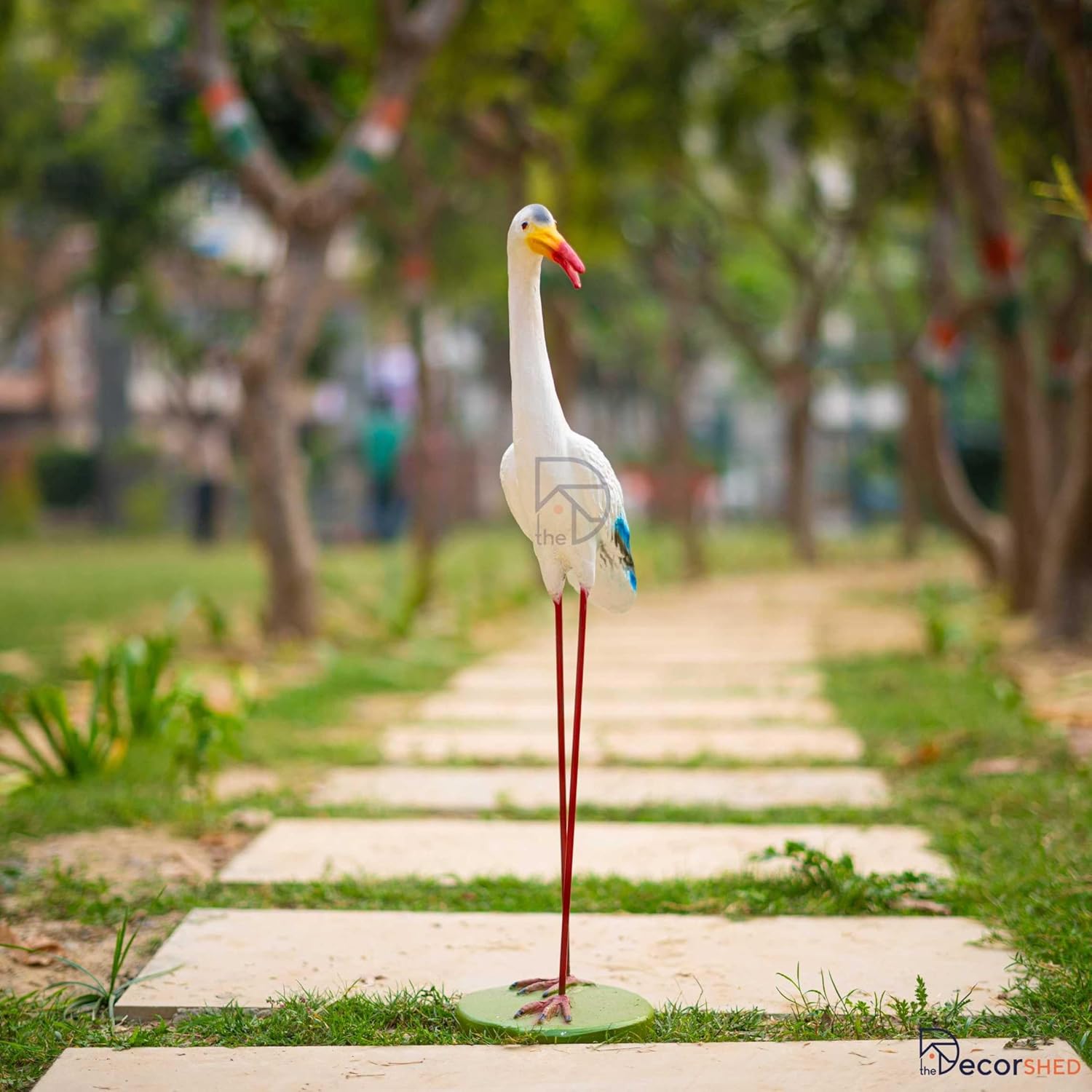EleganceCrane Set of 2 – White Crane Figurines for Home, Garden & Room Decor