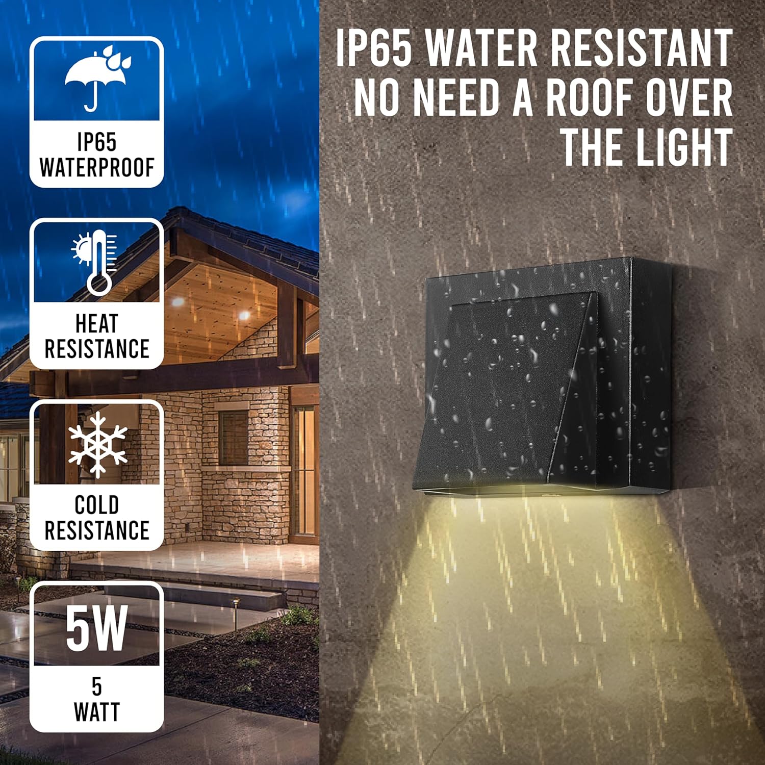 LumiEdge 5W IP65 Waterproof Up & Down Wall Light – Outdoor Balcony & Exterior Wall Lamp