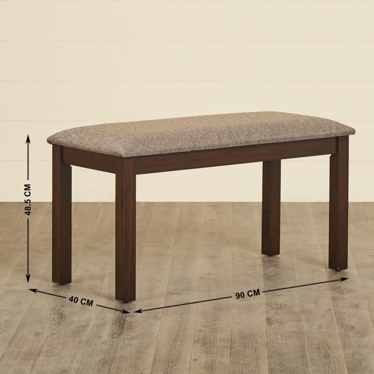 DineCraft Cornell Brown Rubberwood Dining Bench – Sturdy & Stylish Seating