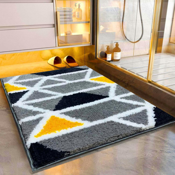 Image of SoftMosaic 2000 GSM Microfibre Bath Mat – Super Soft &amp; Absorbent (40x60 cm)