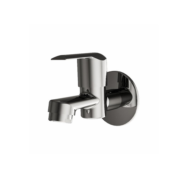 AquaShell Brass Bib Cock – Short Body Bathroom Tap with Chrome Finish